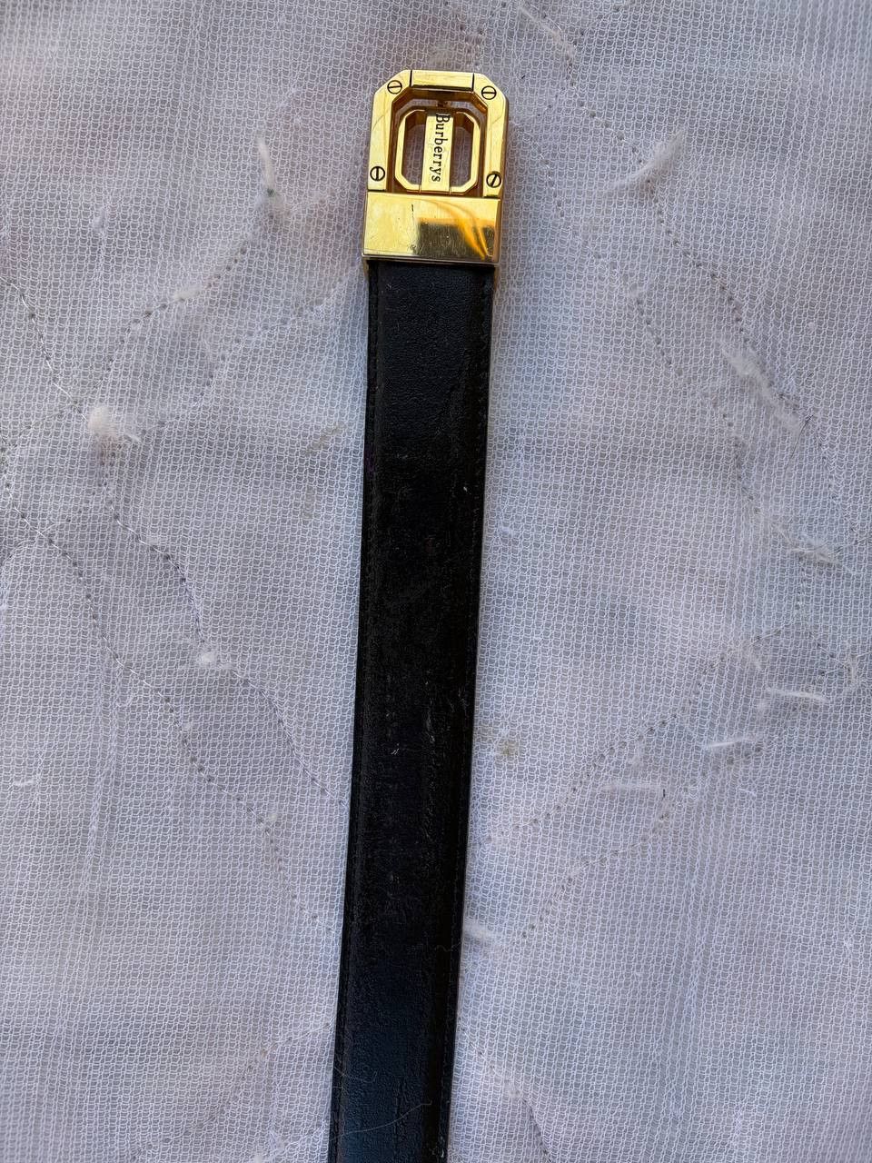 Burberry Burberry Reversible Belt Black Leather Gold Buckle Men's Size ONE SIZE - 9 Thumbnail