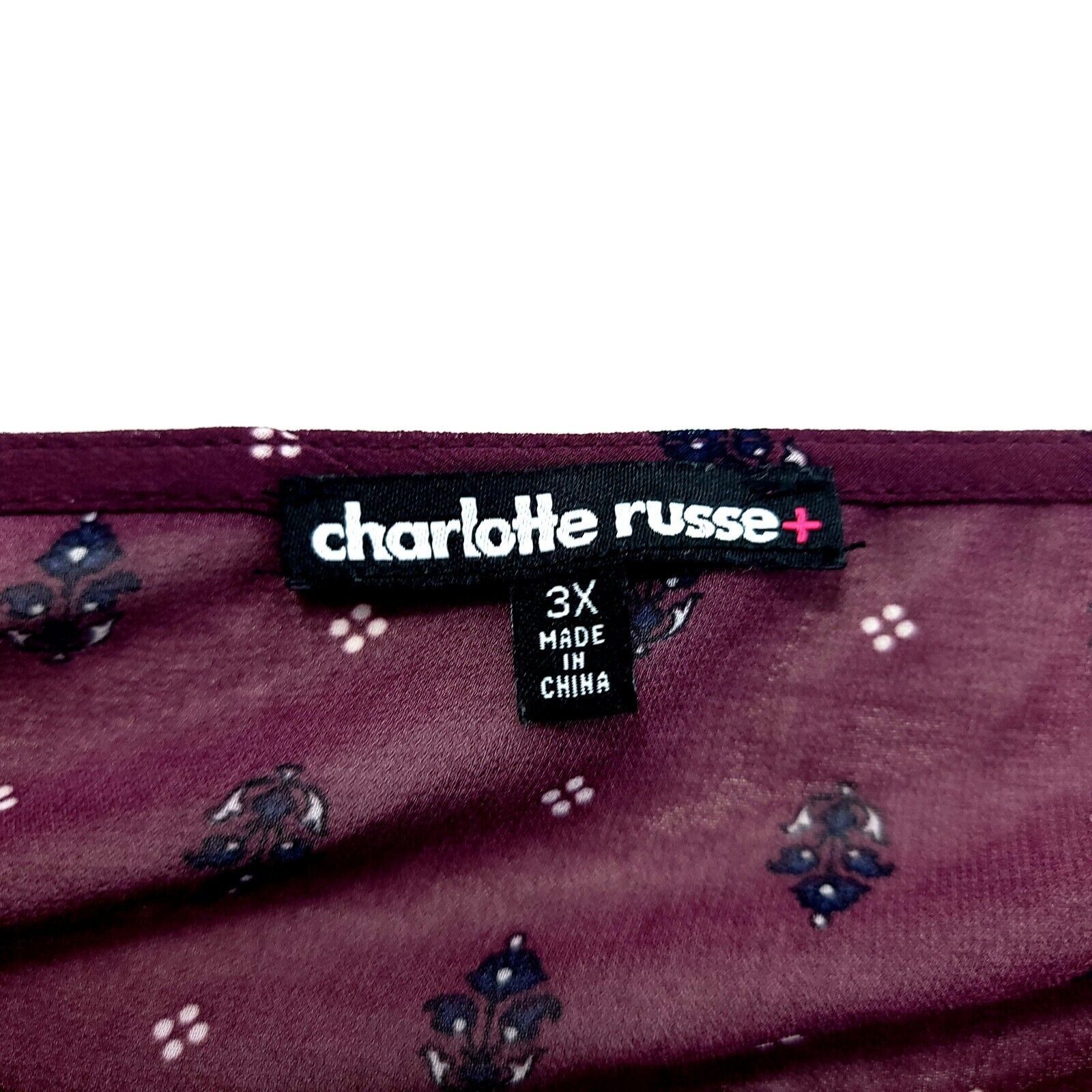 Designer Charlotte Russe Sheer Purple Floral Blouse Flared Sleeve 3XL Size 3XL / US 20-22 - 3 Thumbnail