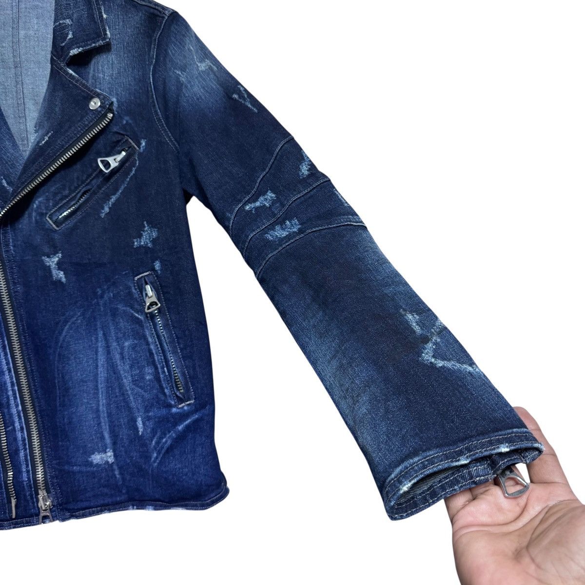 semanticdesign Semantic Design Denim Biker Jacket Distressed Size US M / EU 48-50 / 2 - 7 Thumbnail