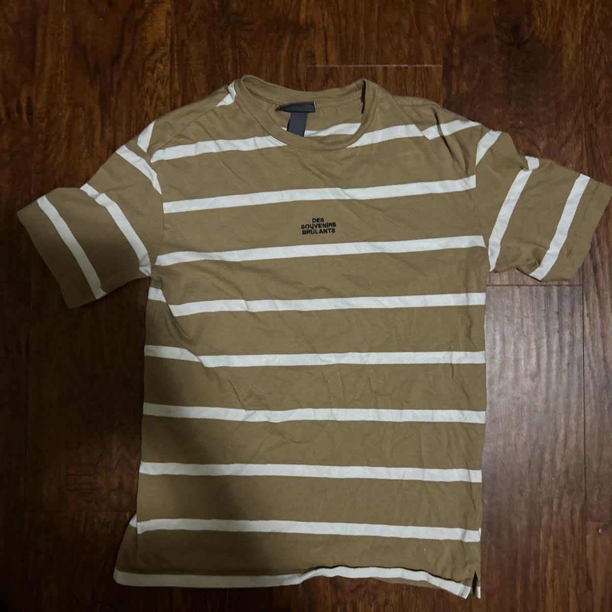 Other Striped tan and white hm short sleeve t shirt Size US M / EU 48-50 / 2 - 1 Thumbnail