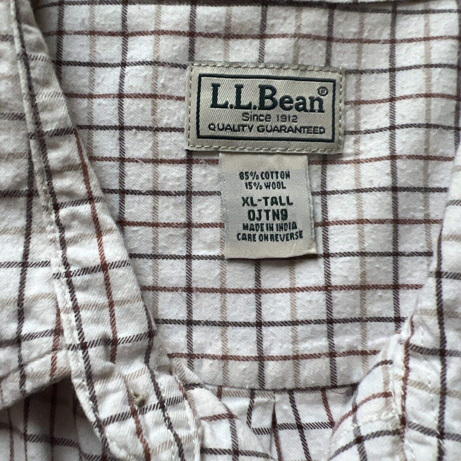 L.L. Bean LL Bean Men XLT Brown Plaid Check Button Down Fitted Shirt Size US XL / EU 56 / 4 - 2 Thumbnail