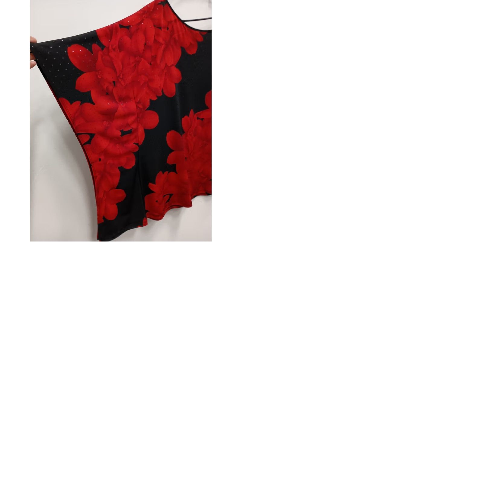 Vintage Clara Sun Woo Tunic Top Small Black Red Floral Sequine Artsy Asymmetrical Womens Size S / US 4 / IT 40 - 9 Thumbnail