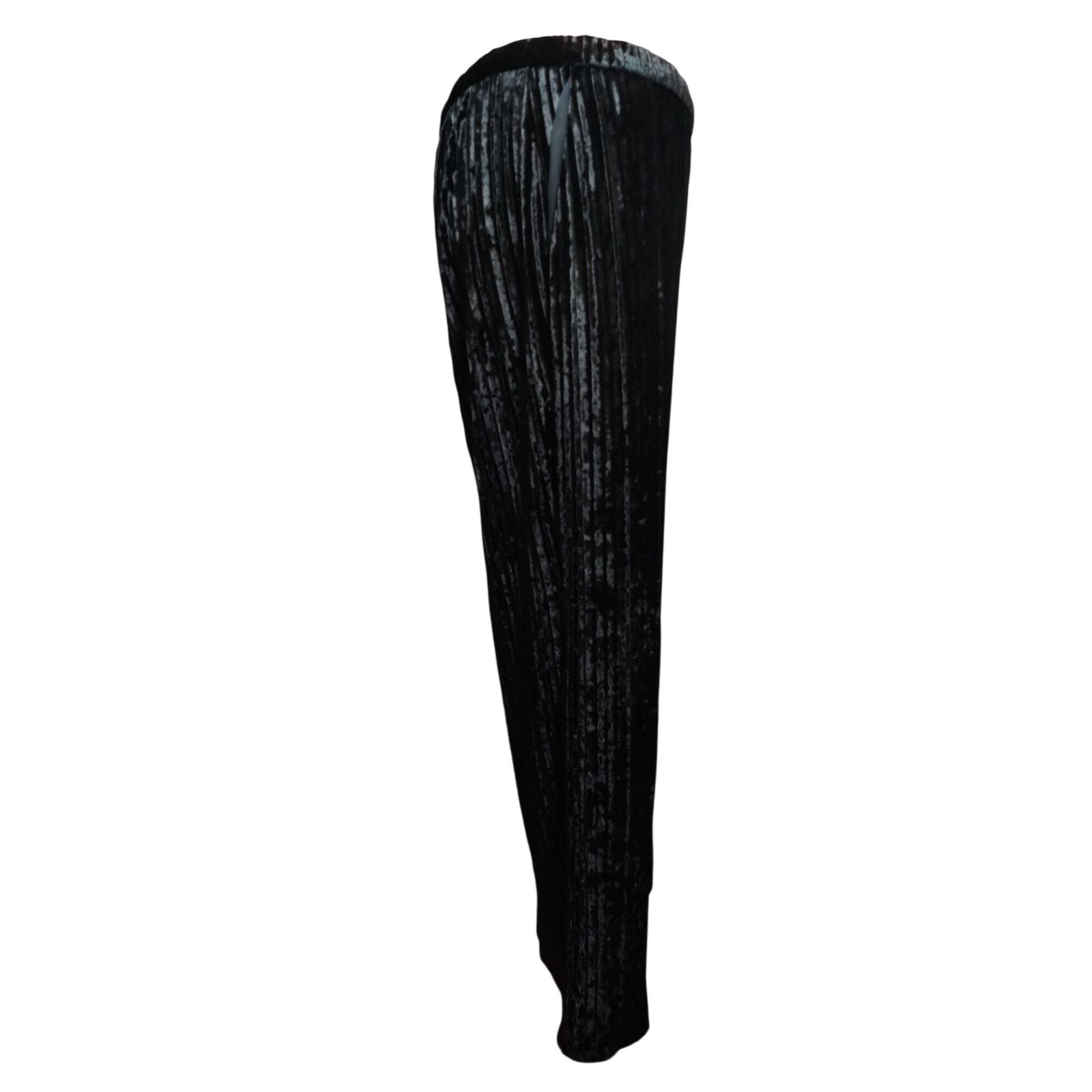 Other H by Halston XLP Petite Womens Pants Black Velour Pleated Wi Size 36" / US 14 / IT 50 - 4 Thumbnail