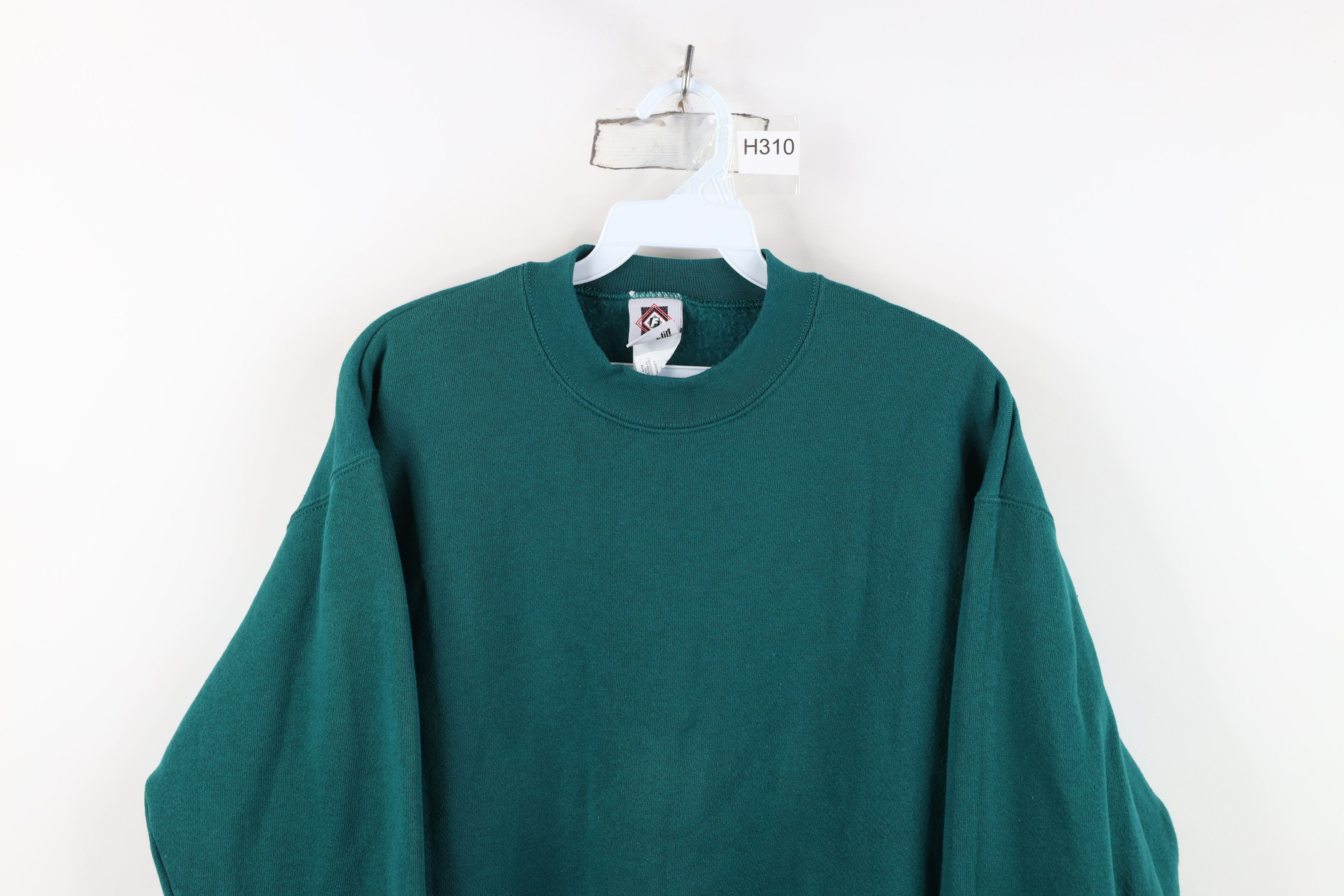 Vintage Vintage 90s Streetwear Blank Heavyweight Sweatshirt Green Size US M / EU 48-50 / 2 - 2 Thumbnail