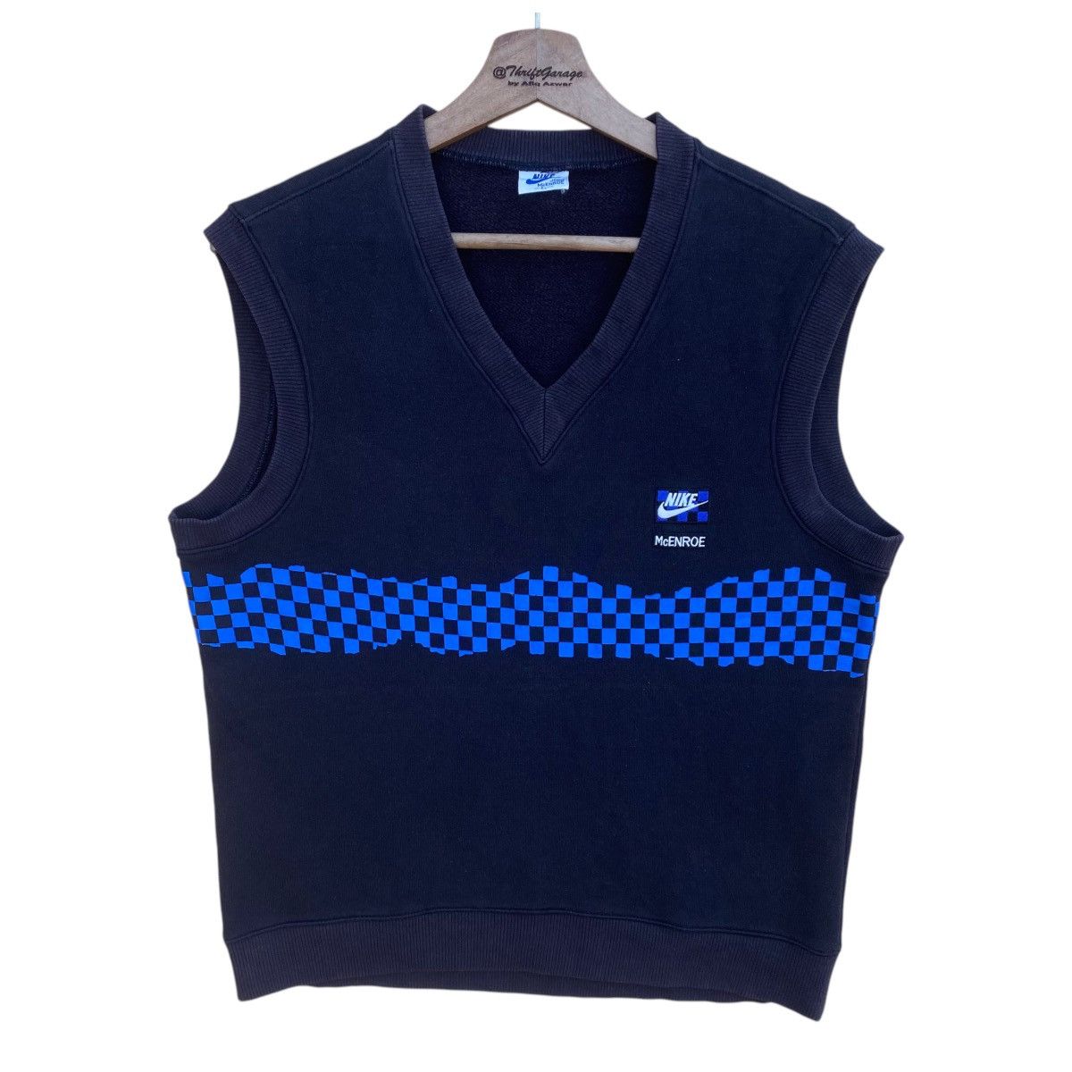 Nike 🔥Iconic Vtg 80s Nike John McEnroe Checkerboard Vest Size US L / EU 52-54 / 3 - 3 Thumbnail