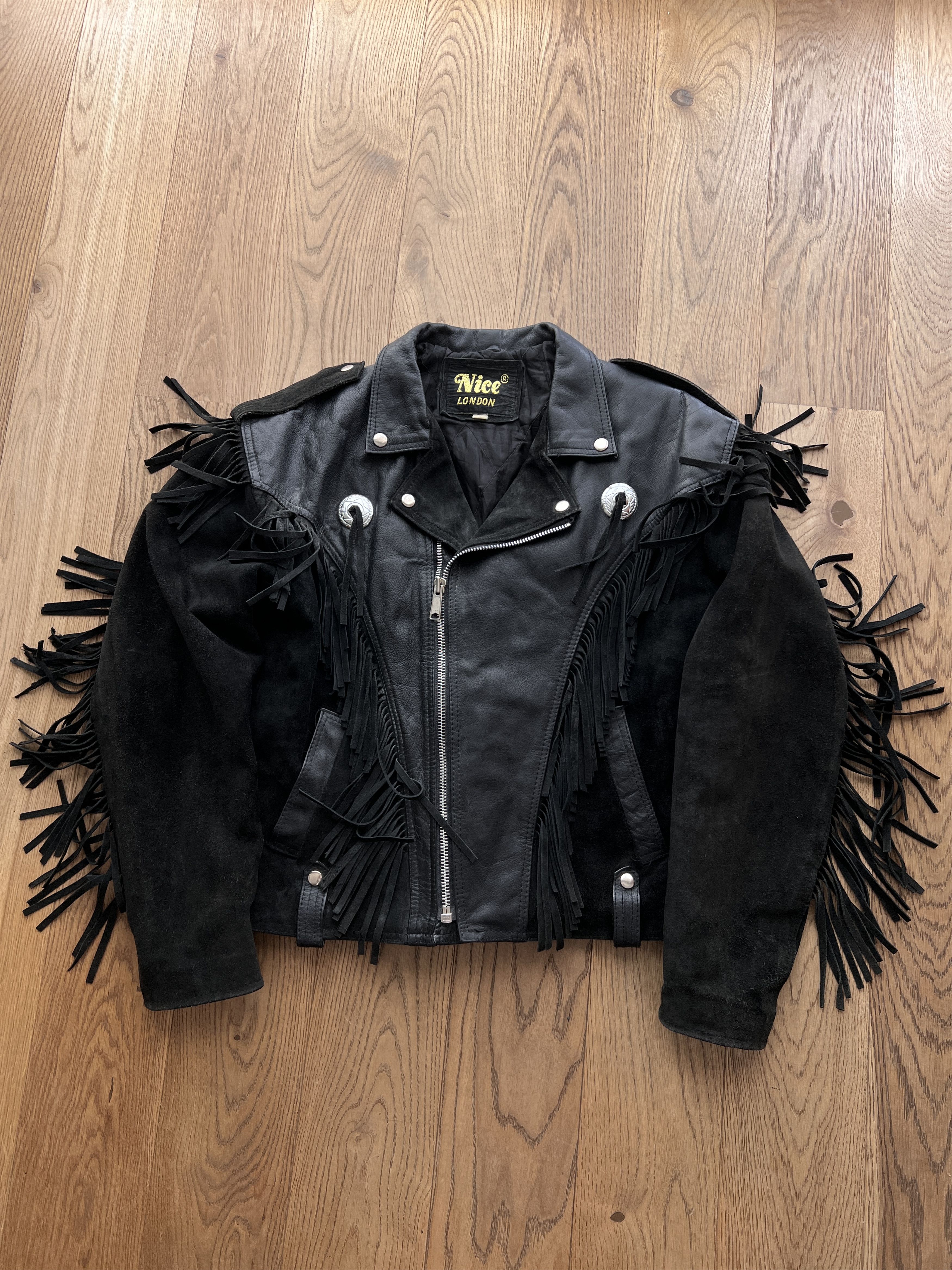 Other CRAZY Cowboy core vintage 90s cropped leather jacket bomber Size US L / EU 52-54 / 3 - 2 Thumbnail