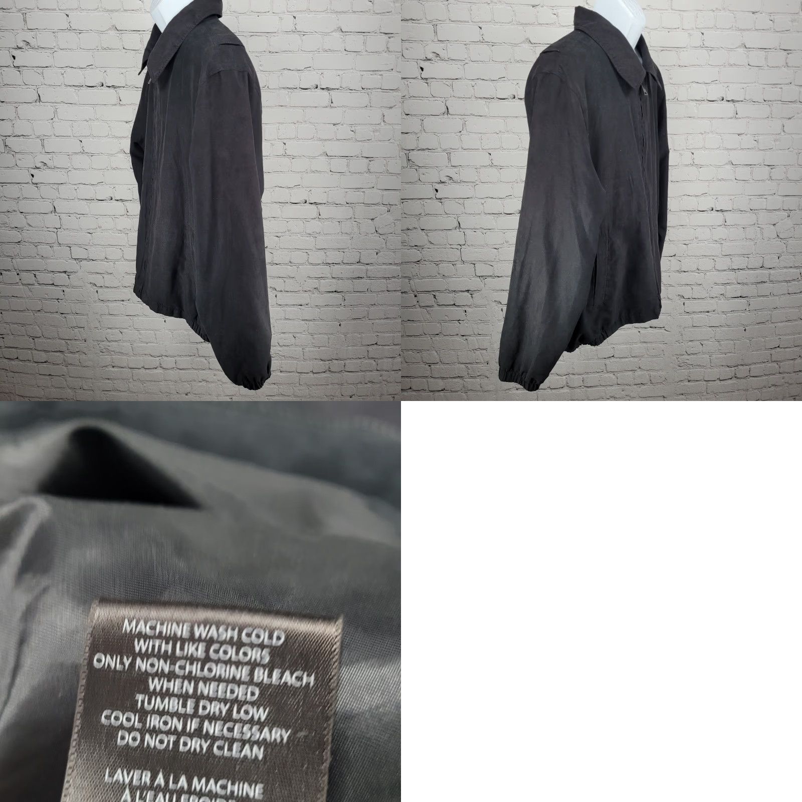 Joseph Abboud Joseph Abboud Jacket Black Microfiber Full Zip Collared Lightweight Lined XL Size US XL / EU 56 / 4 - 9 Thumbnail