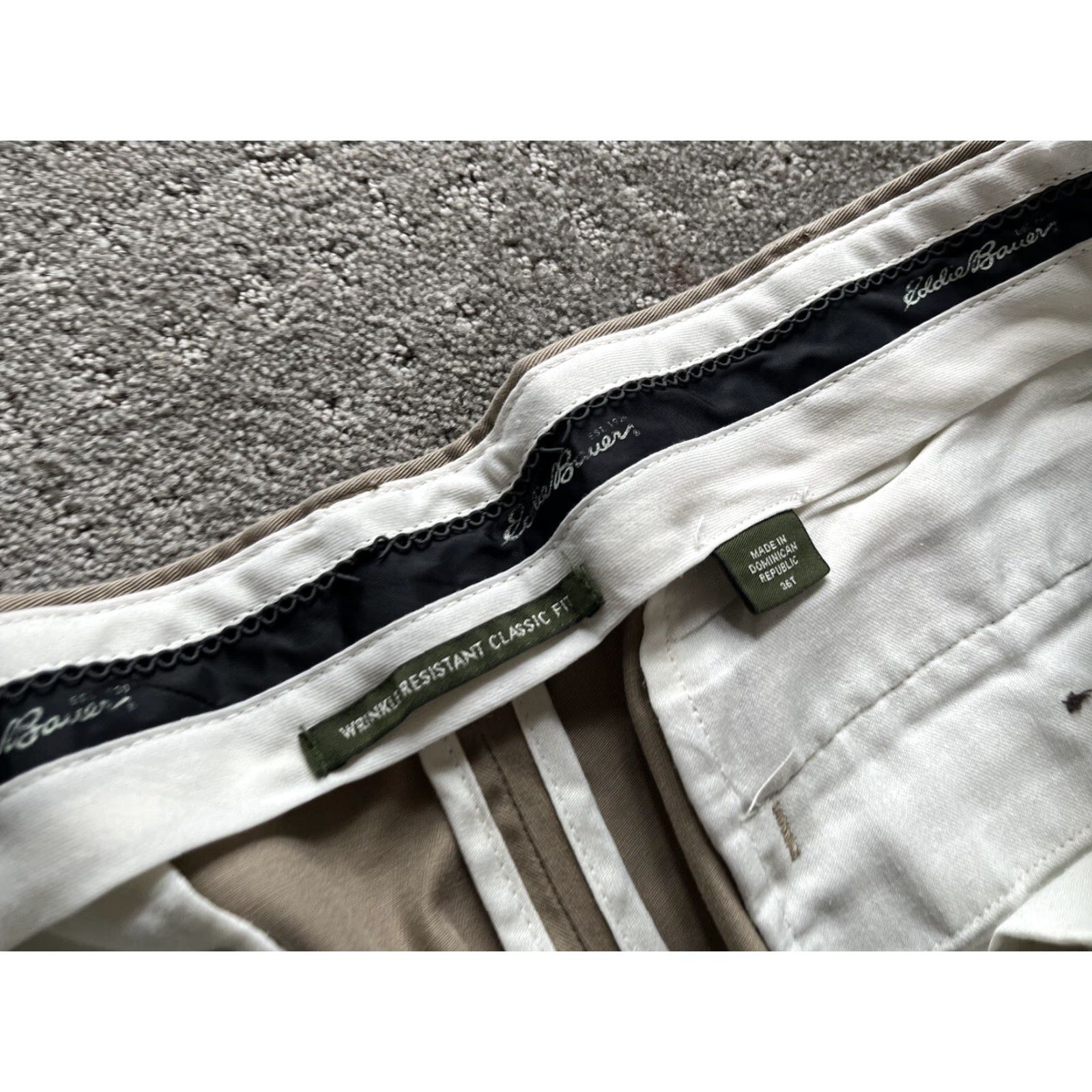Eddie Bauer Eddie Bauer Beige Flat Front Wrinkle-Free Classic Fit Pants Mens 36x30 90s Size US 36 / EU 52 - 5 Thumbnail