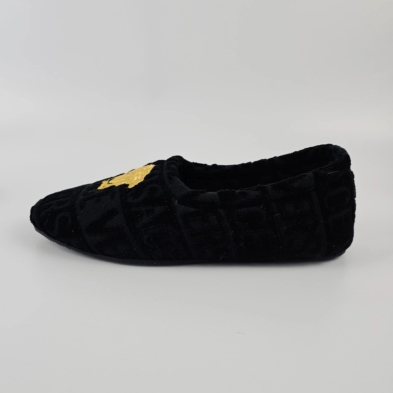 Versace VERSACE Allover Black Cotton Slippers New 37 Size US 7 / IT 37 - 2 Thumbnail