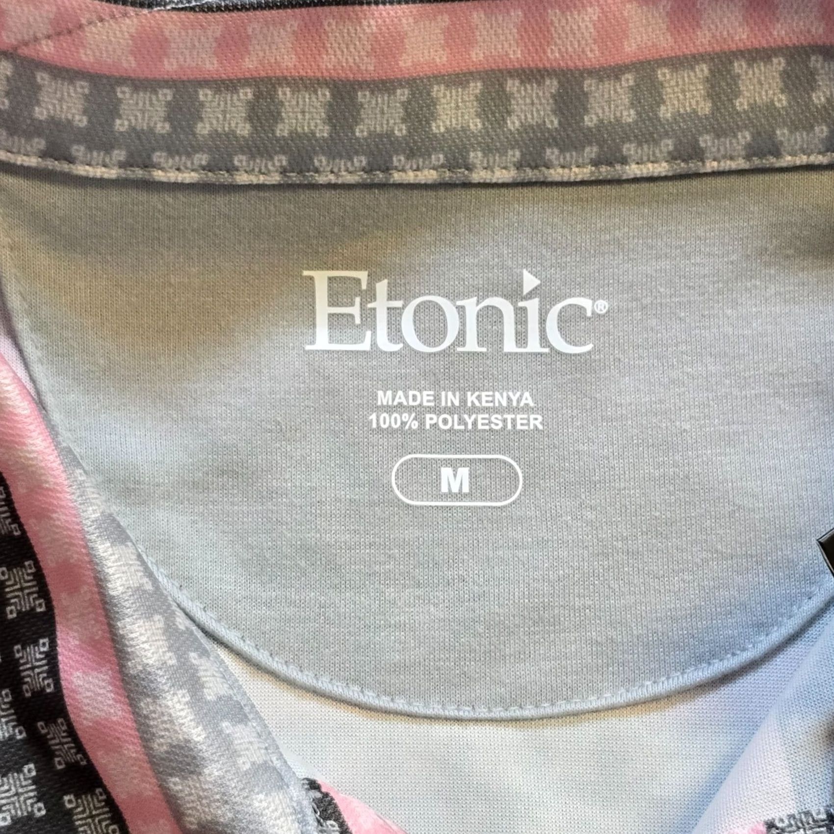 Vintage Etonic Polo Shirt Mens Medium Pink Stripe UV Protection Casual Golf Shirt Mens Regular Pink Stripe Polo Shirt Size US M / EU 48-50 / 2 - 3 Thumbnail