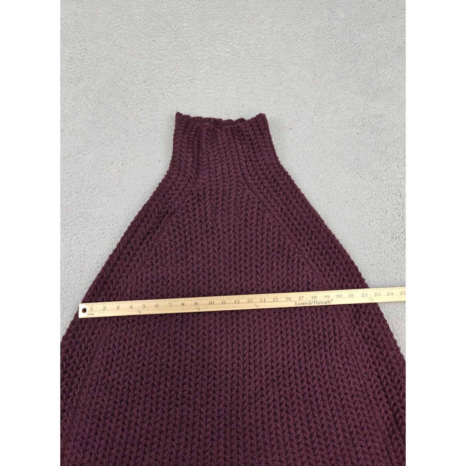 Anthropologie Anthropologie Sweater Cape Womens One Size Purple Chunky Knit Turtleneck Poncho Size ONE SIZE - 6 Thumbnail