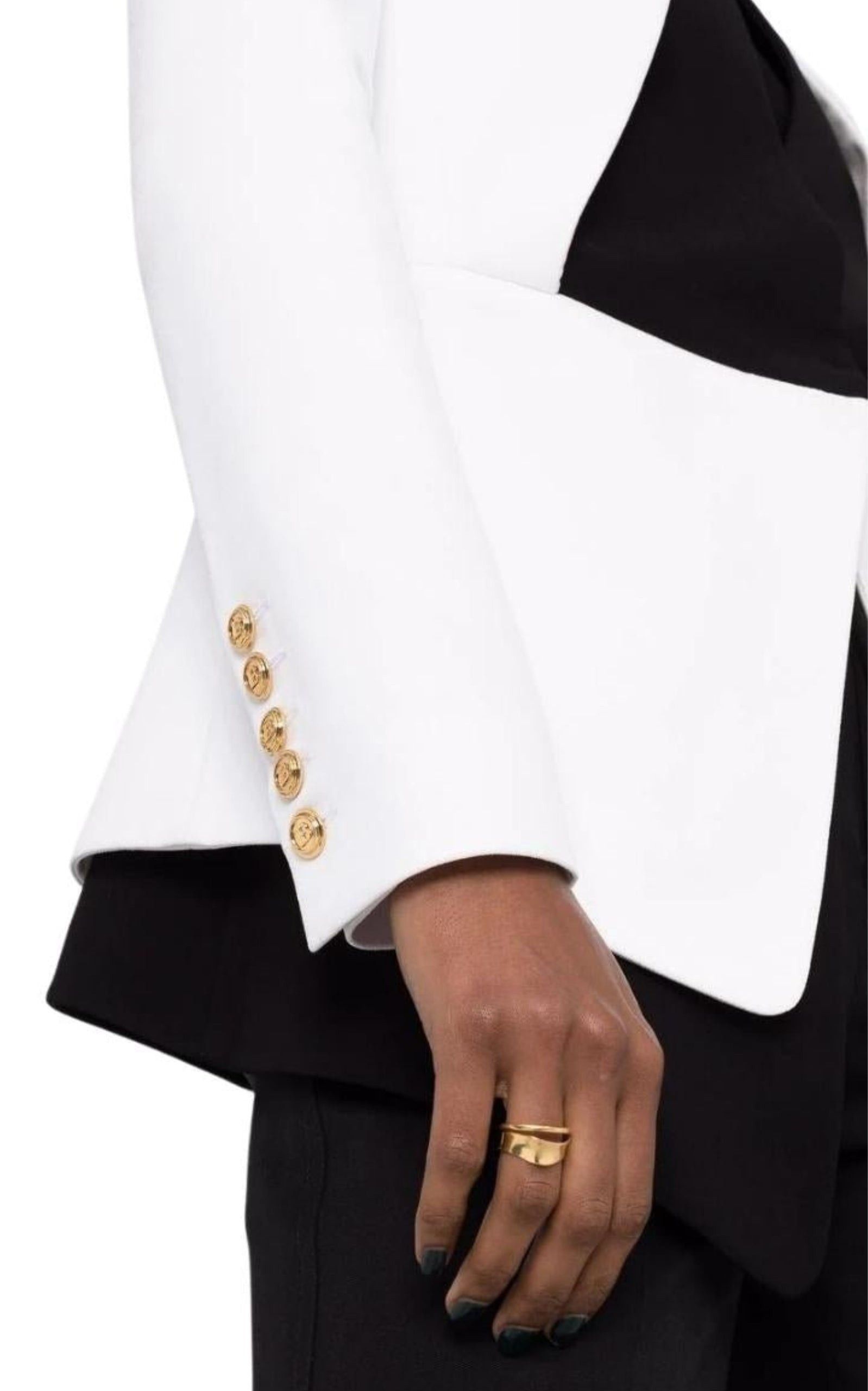 Balmain o1y0525 Blazer in White/Black Size XS / US 0-2 / IT 36-38 - 3 Thumbnail