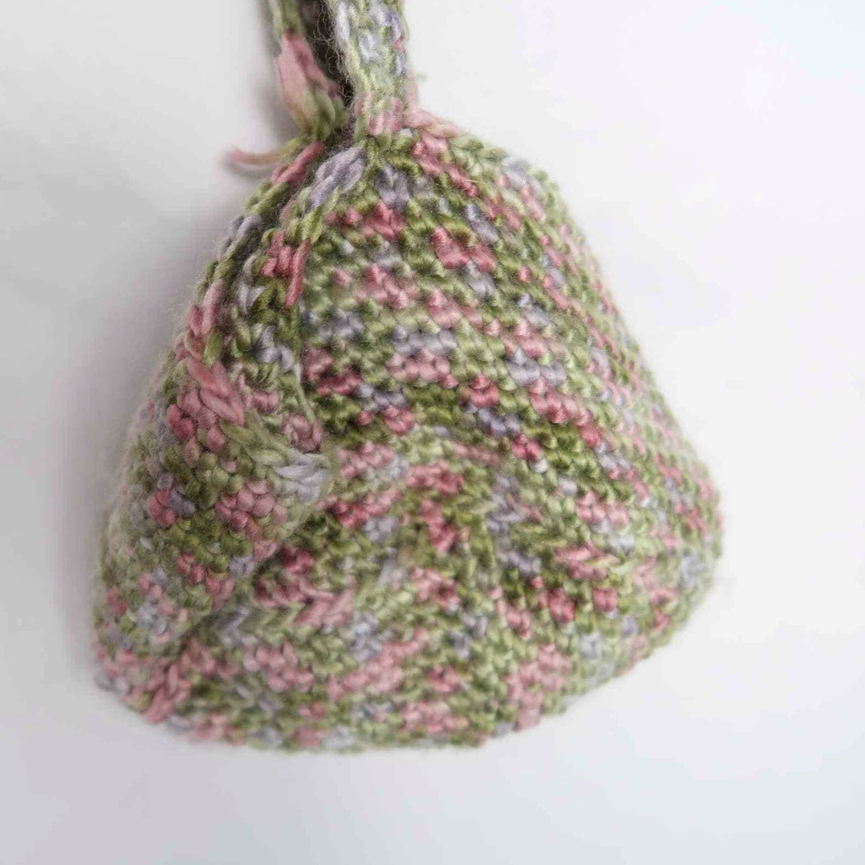 Pinko VINTAGE Handbag Purse Small Crochet Knit Green Pink Womens Women 10" x 7" Handheld Pouch Accessories Size ONE SIZE - 3 Thumbnail