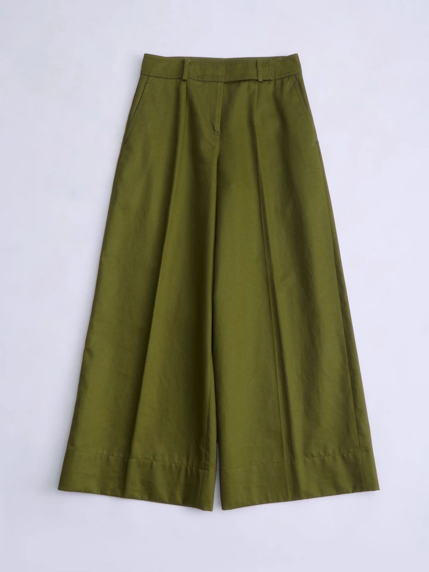 Jil Sander JIL SANDER Green High-Waisted Wide-Leg Pants 18ss 36 Size 25" / US 0 / IT 36 - 8 Thumbnail