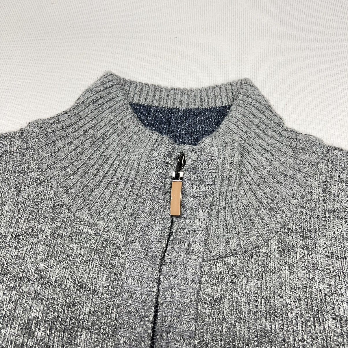 Other VTG US Icon Sweater Vest Grey Cable Knit Full Zip Patch Y2K Size US L / EU 52-54 / 3 - 3 Thumbnail