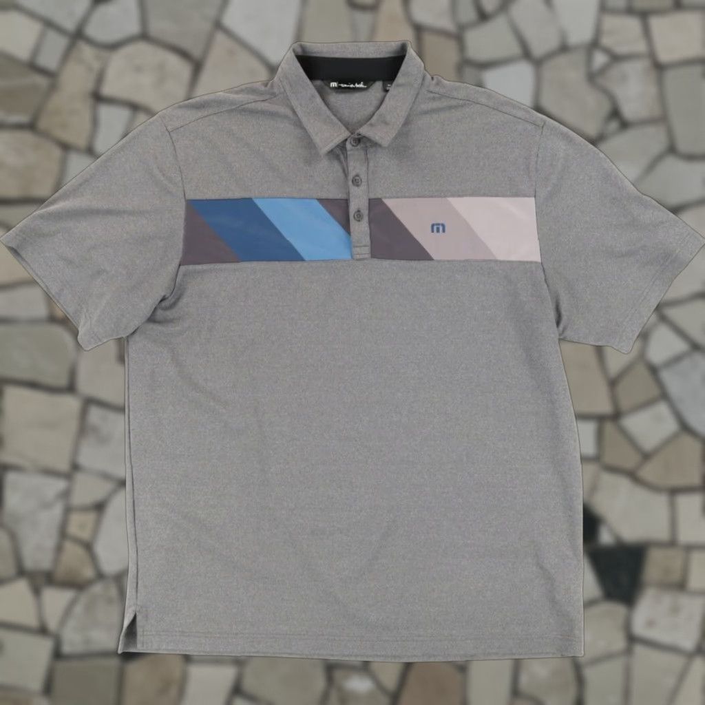 TravisMathew Travis Mathew TPC San Antonio Stretch Polo Shirt Gray Men's 2XL Shirt Polo Men Gray 2XL Size US XXL / EU 58 / 5 - 1 Thumbnail
