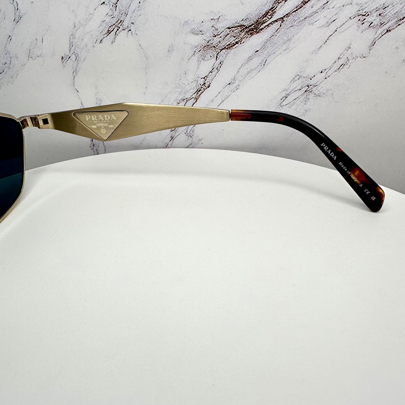Prada New PRADA Sunglasses Gold Metal 3D Logo Aviator Size ONE SIZE - 13 Thumbnail
