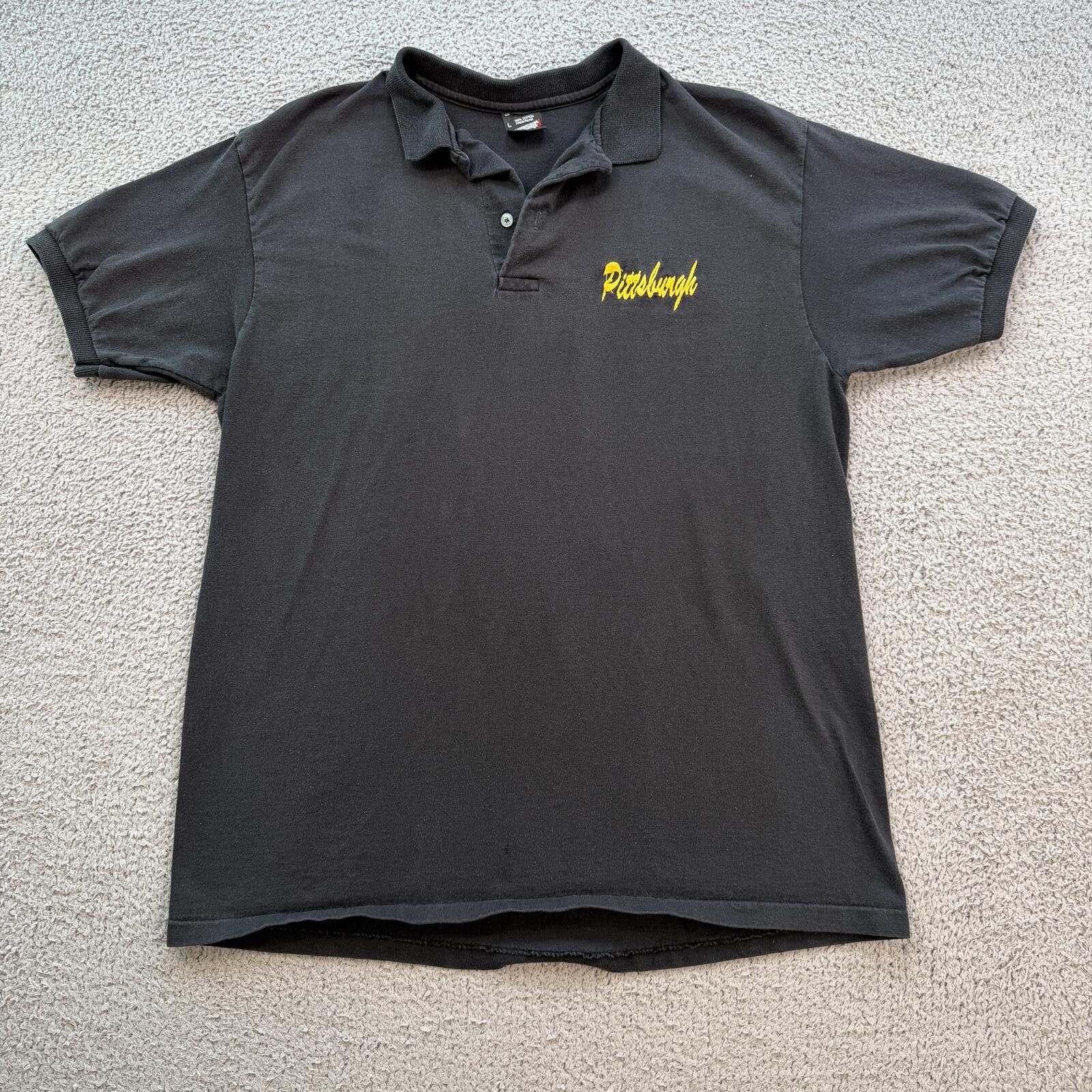 Other Vintage 90s Pittsburgh Embroidered Polo Shirt Black L Size US L / EU 52-54 / 3 - 1 Thumbnail