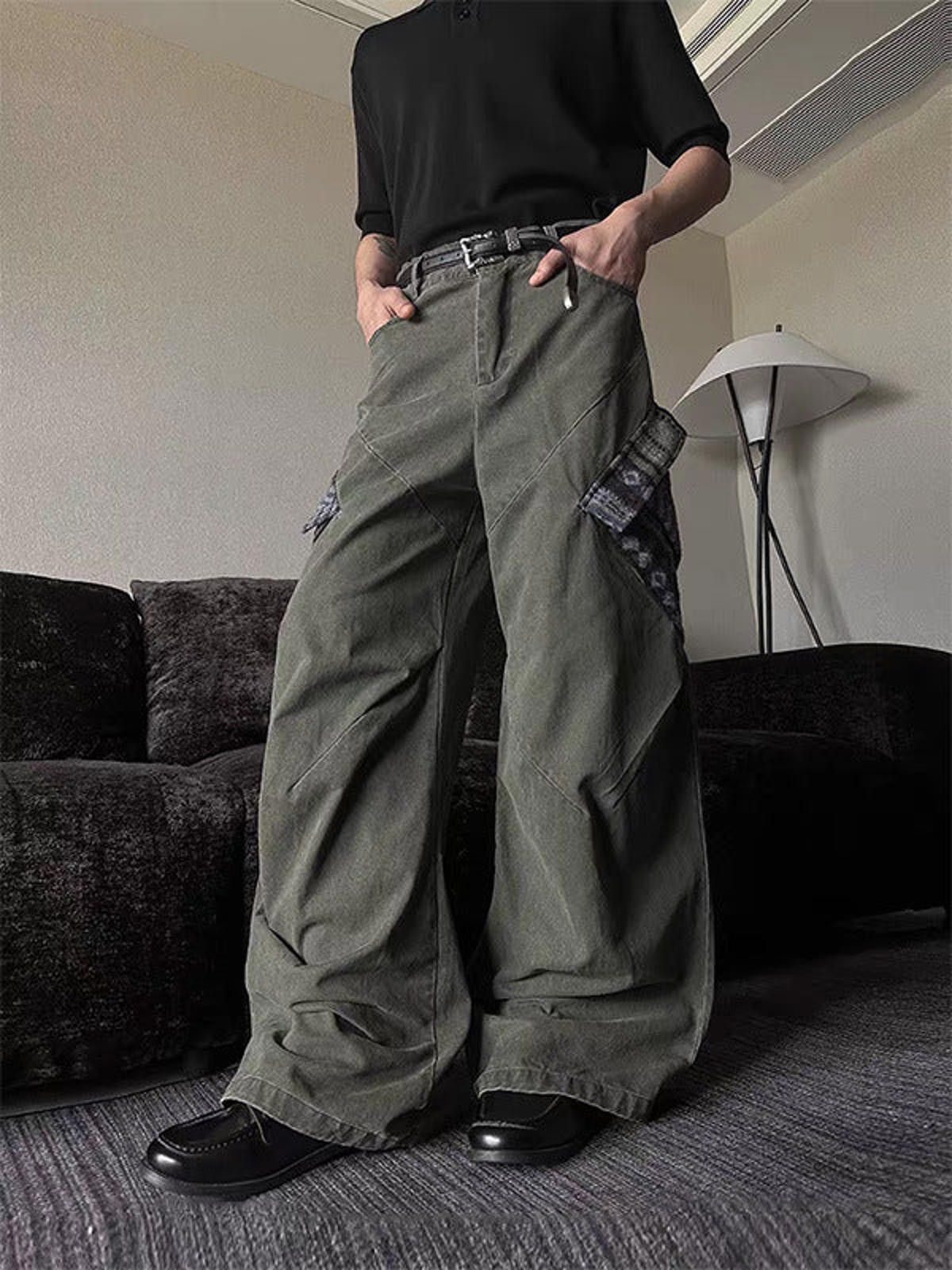Other Olive Green Wide Leg Cargo Pants, Baggy Fit Pants Size US 30 / EU 46 - 2 Thumbnail