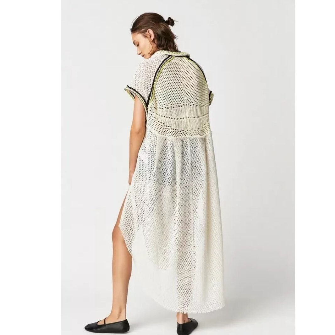 Free People New FREE PEOPLE Kelly Crochet Maxi Top $228 X-SMALL Ivory Size XS / US 0-2 / IT 36-38 - 3 Thumbnail
