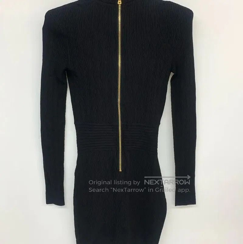 Balmain Balmain Black Cotton Long Sleeve Dress . Size S / US 4 / IT 40 - 4 Thumbnail