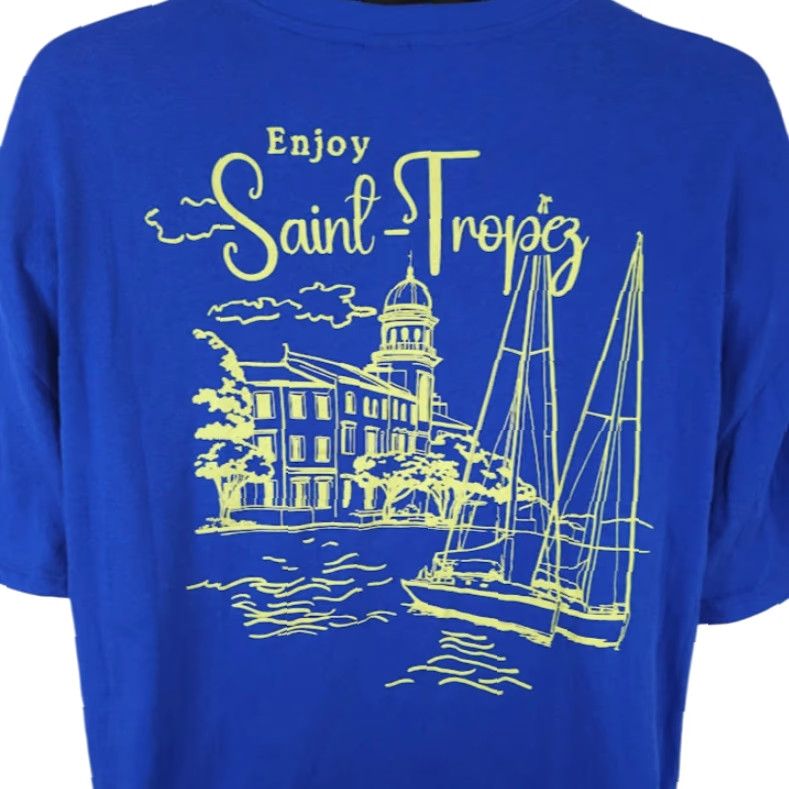 Vintage VINTAGE Saint Tropez Shirt Womens Size Small Blue OVERSIZED Fit French Riviera France Size S / US 4 / IT 40 - 2 Thumbnail