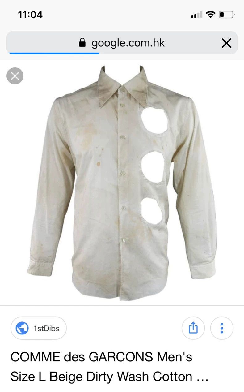 Comme des Garcons Comme des Garcons A shirt with a hole and a dirty stain. Size US XS / EU 42 / 0 - 2 Thumbnail