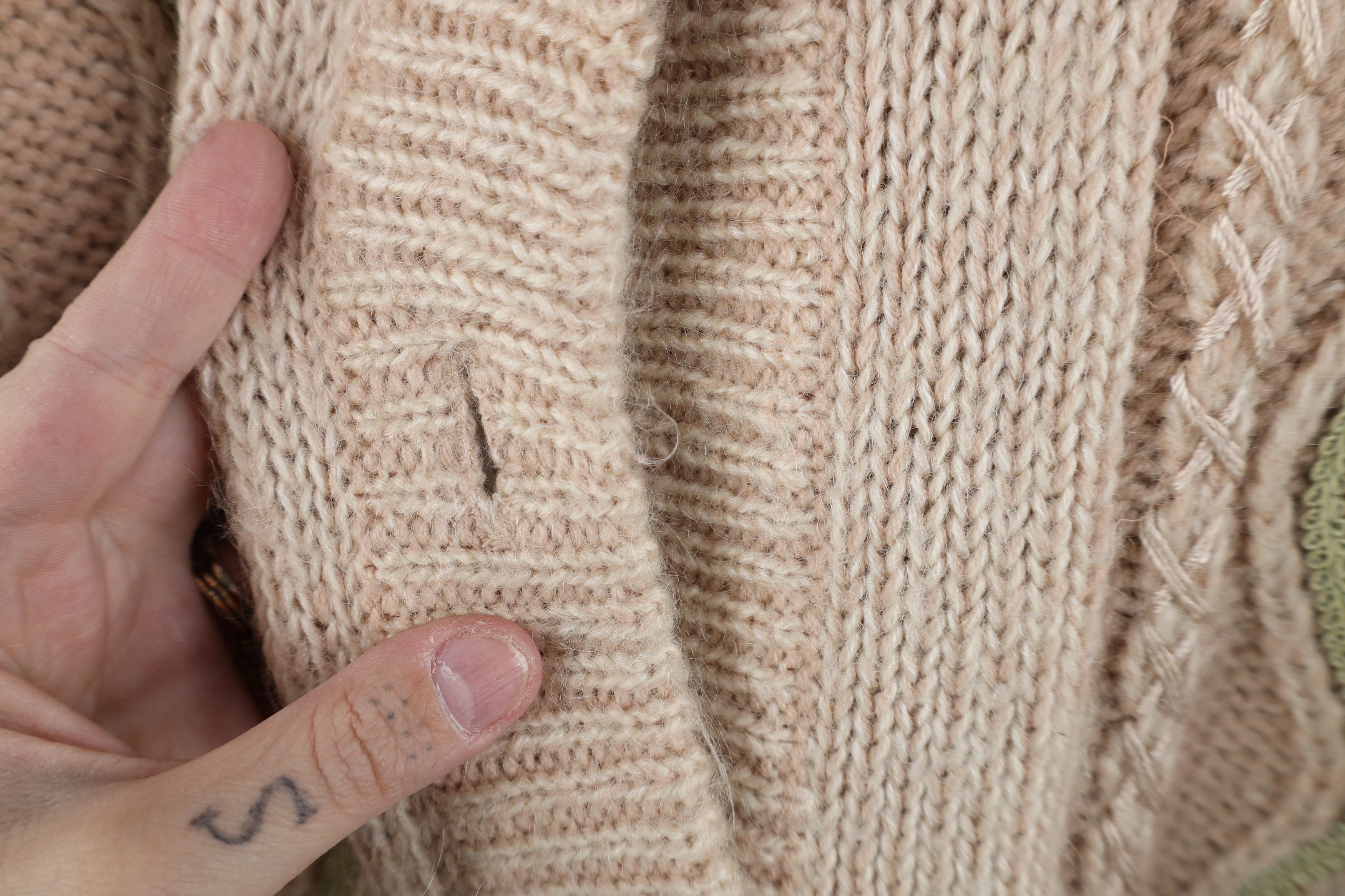 Vintage Vintage 90s Streetwear Blend Flower Knit Cardigan Sweater Size L / US 10 / IT 46 - 4 Thumbnail