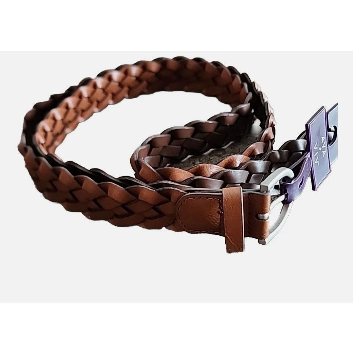 Other Ava & Viv Womens Braided Brown Faux Leather Belt Size 1X Wit Size ONE SIZE - 1 Thumbnail