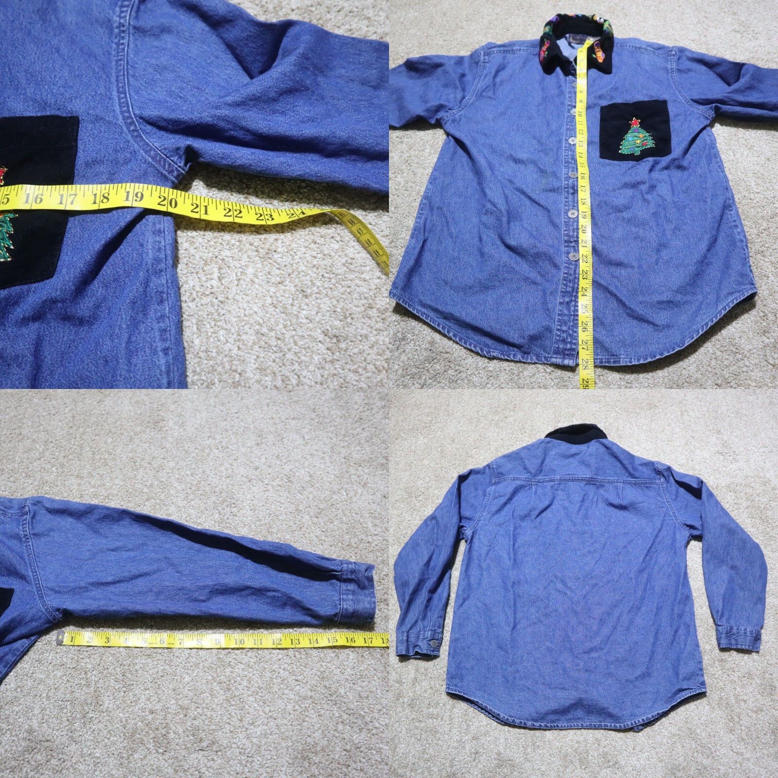 Vintage Life Style Denim Holiday Embellished Jean Jacket Womens Medium Blue Size M / US 6-8 / IT 42-44 - 8 Thumbnail
