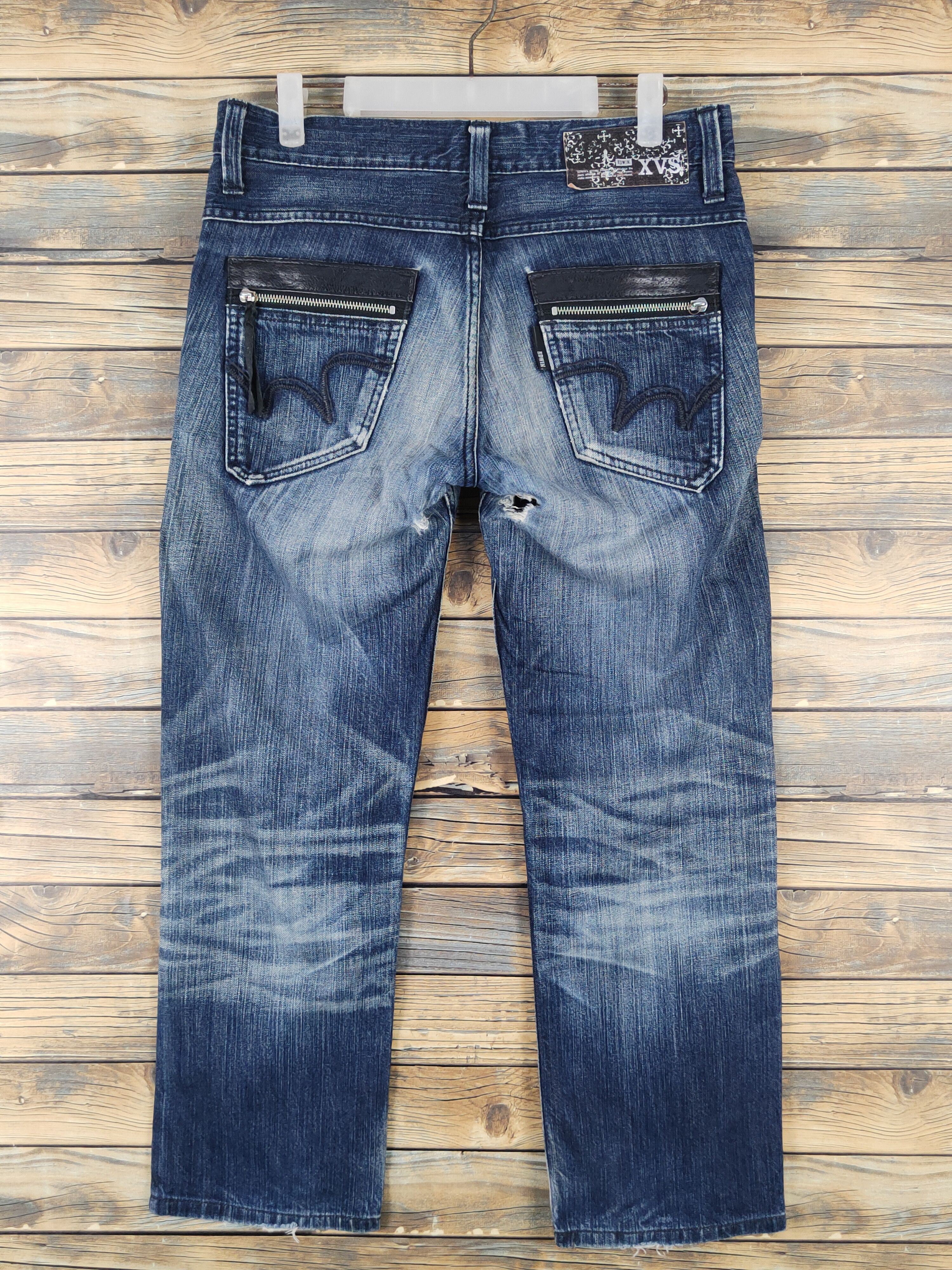 Edwin Edwin Dark Blue Distressed Ripped Jeans #W1568 Size US 30 / EU 46 - 10 Thumbnail
