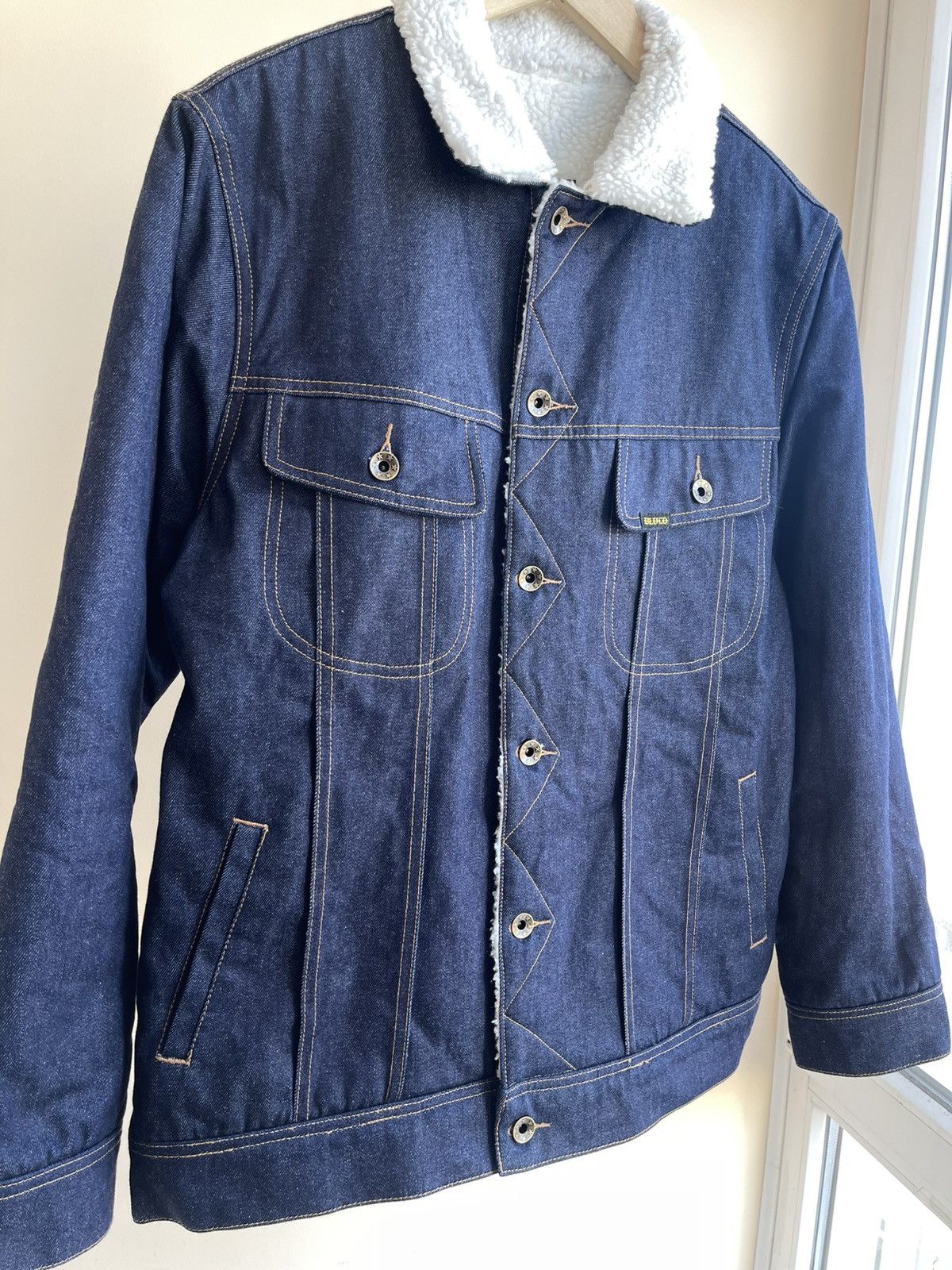Japanese Brand Bluco Work Garment Boa Riders Sherpa Denim Jacket Lee Storm Size US L / EU 52-54 / 3 - 6 Thumbnail