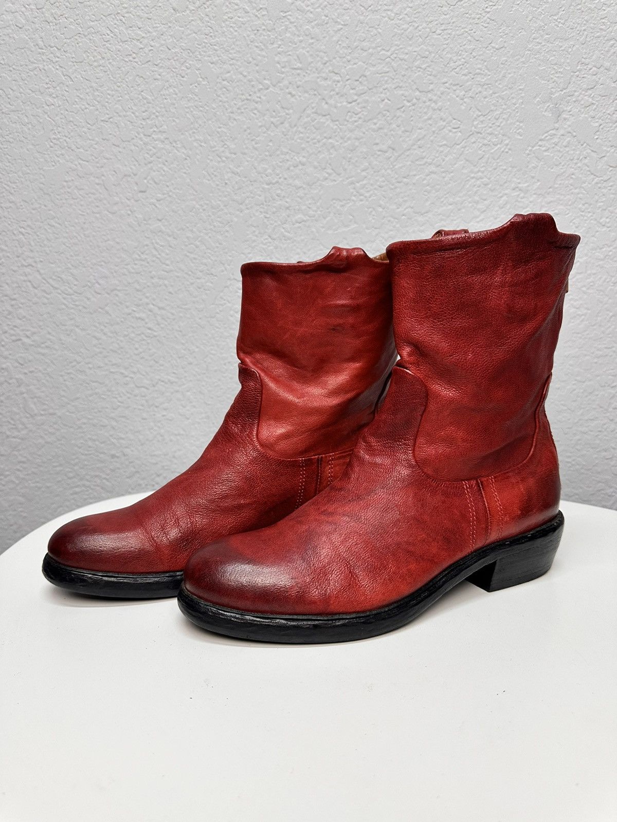 A.S.98 Vintage Italian AS 98 Rick Owens Style Leather Biker Boots Size US 9 / IT 39 - 1 Thumbnail