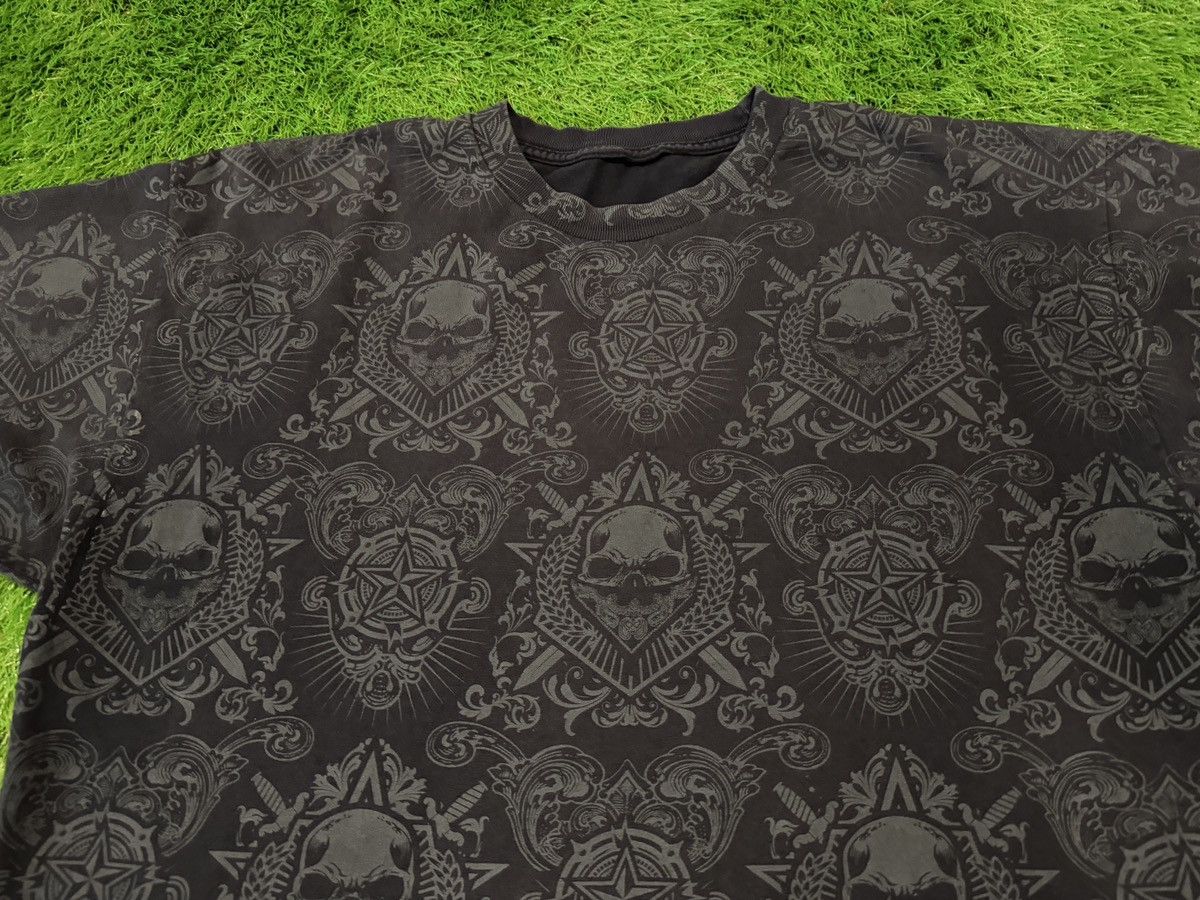 Band Tees Vintage Skulls Cyber All Over Print AOP Black shirt Y2K Goth Size US XL / EU 56 / 4 - 2 Thumbnail