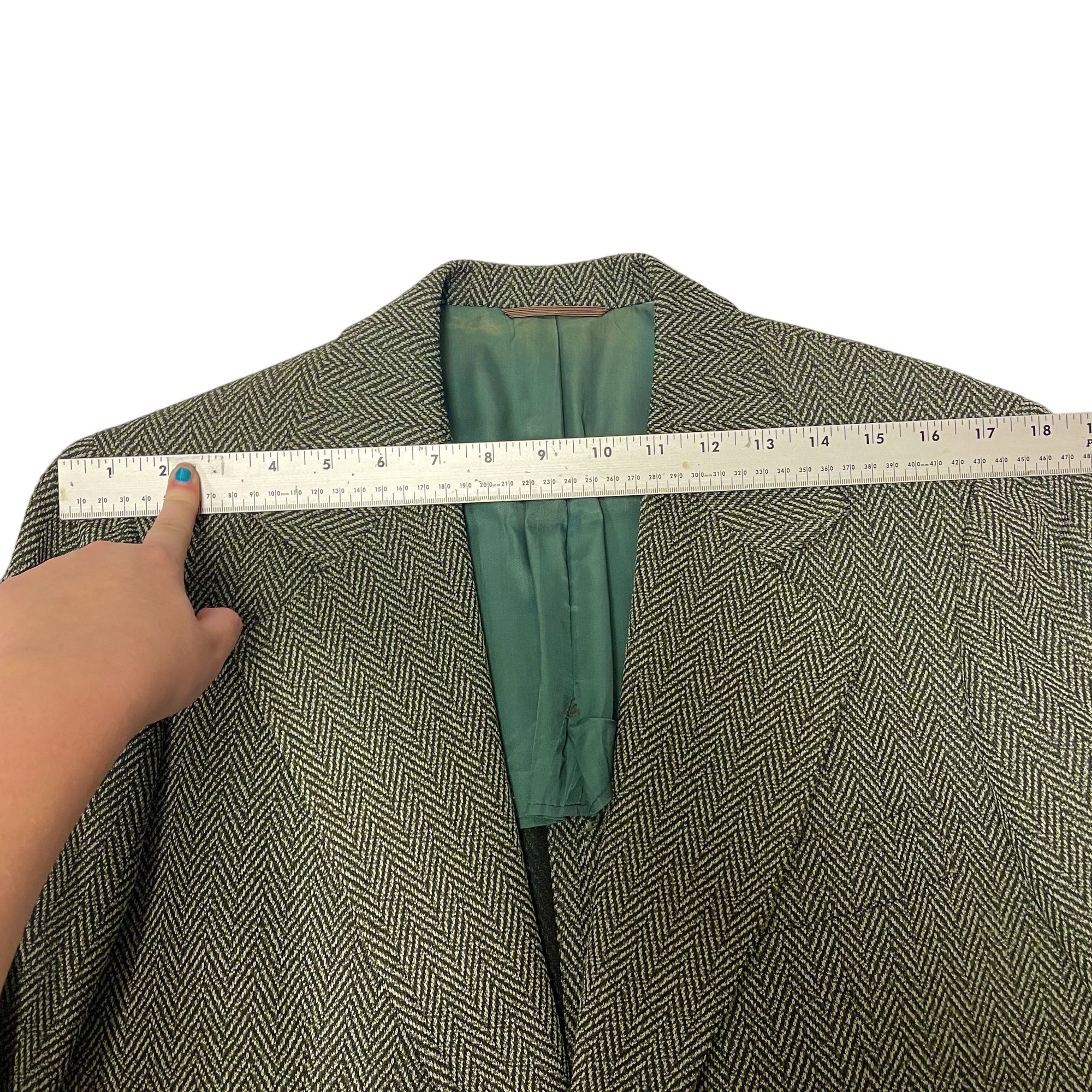 Other Vtg Battelsteins MOD Sport Coat GREEN HERRINGBONE Jacket Size 38R - 10 Thumbnail