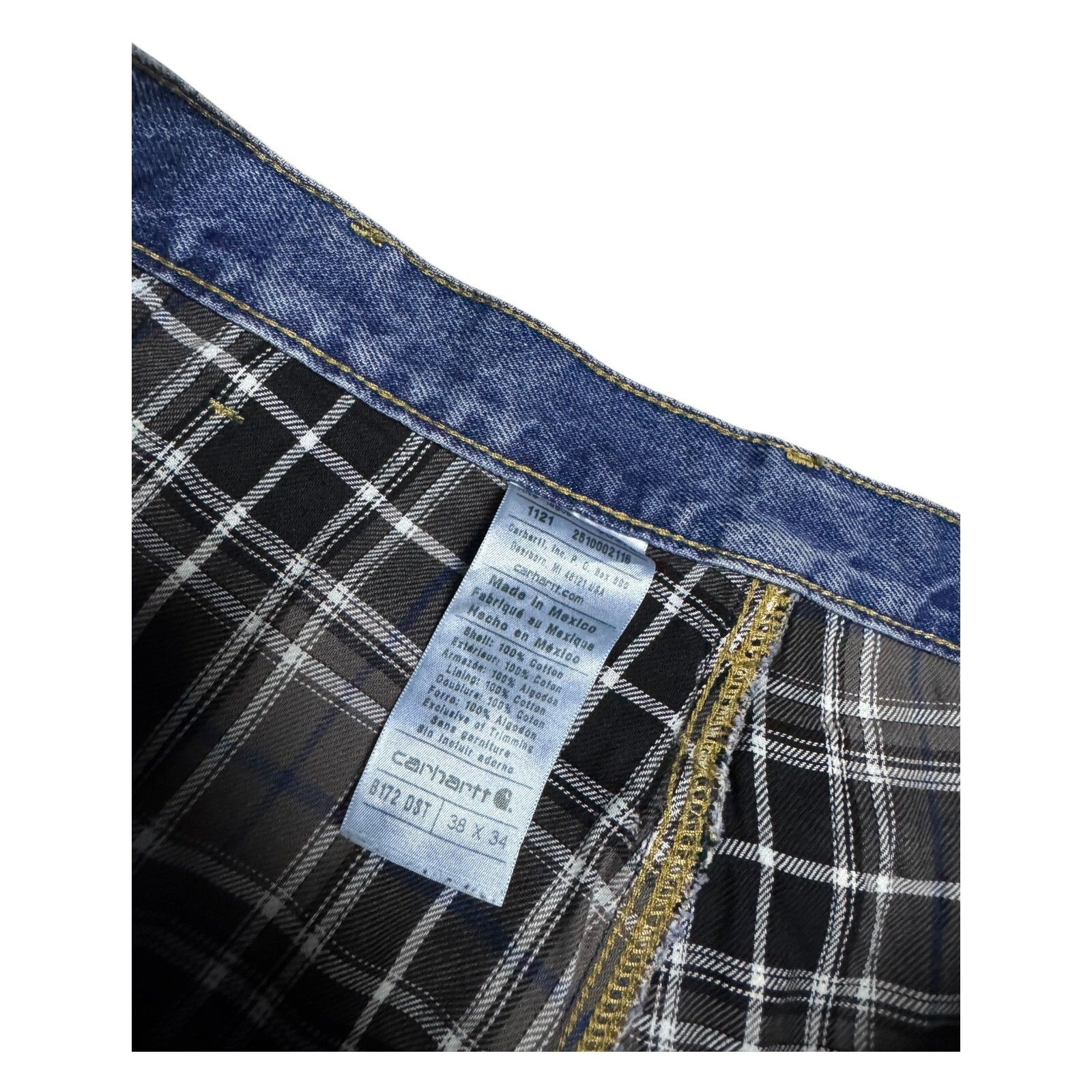 Carhartt CARHARTT Plaid Flannel Lined Work Denim Pants Jeans 37x34 Size US 37 - 5 Thumbnail