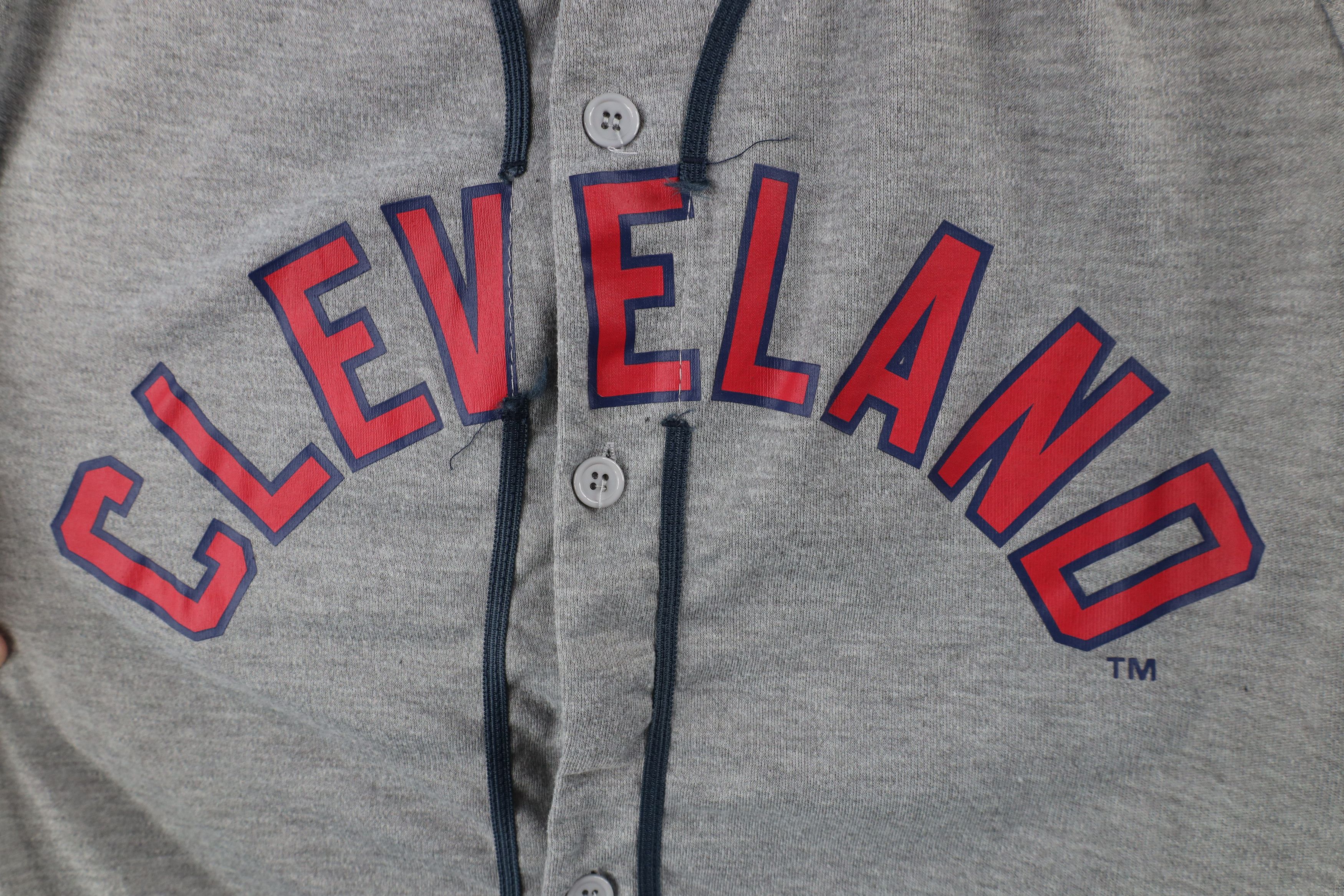 Vintage Vintage Spell Out Cleveland Indians Baseball Jersey Gray Size US XL / EU 56 / 4 - 5 Thumbnail