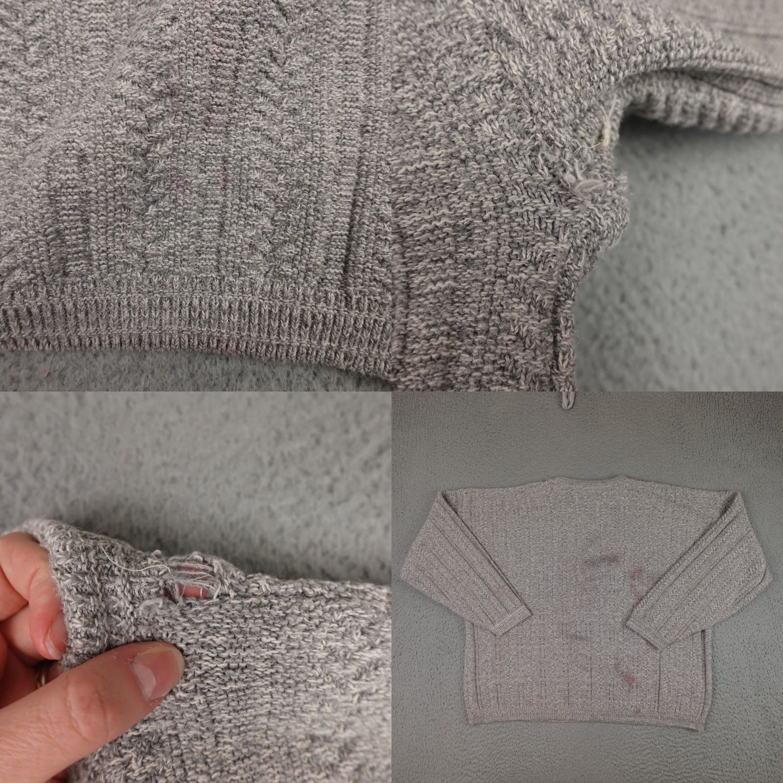 Bill Blass VINTAGE Bill Bass Sweater Mens 2X Gray Knit Crewneck Textured Made In USA 90s Size US XXL / EU 58 / 5 - 8 Thumbnail