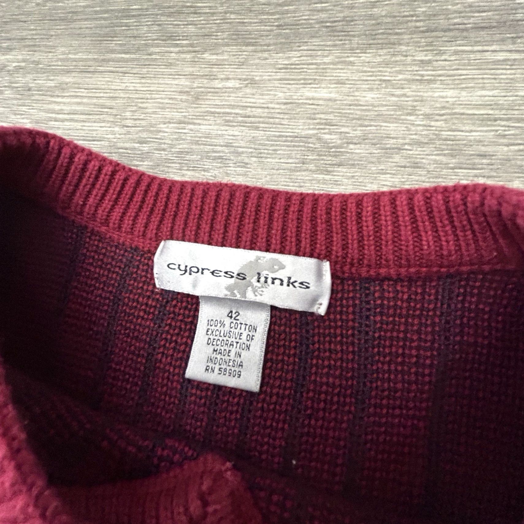 Gramicci VINTAGE Cypress Links Golf Sweater Adult Large Crew Neck Red Cotton Geck(o) Arc’teryx Gramicci Gorp Shirt? Size US L / EU 52-54 / 3 - 3 Thumbnail