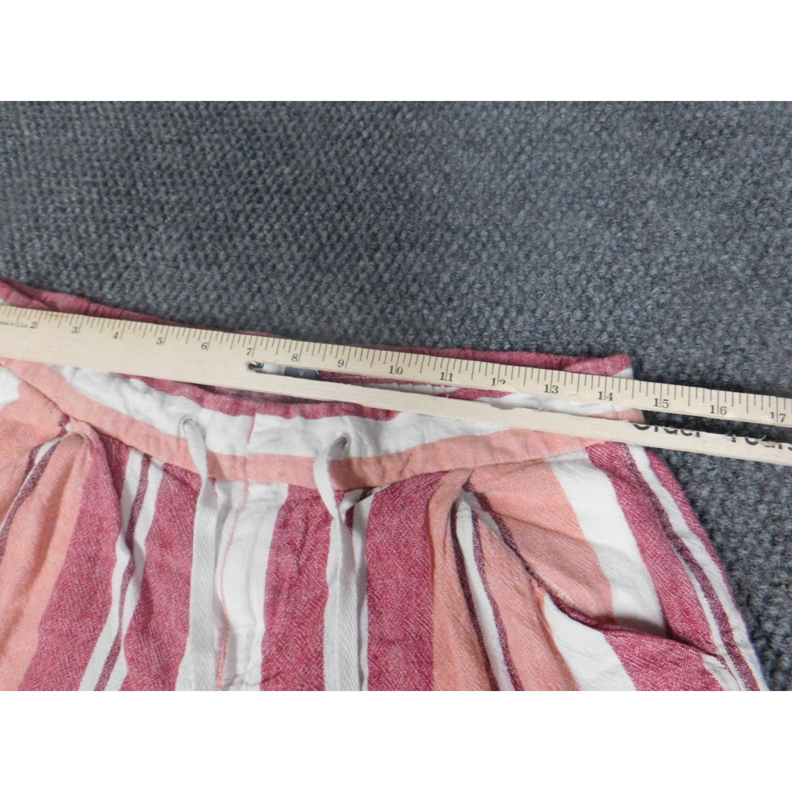 Old Navy Old Navy Womens Shorts 6 Pink Striped Linen Comfort Drawstring Chino Regular Waist 28in Womens Size 28" / US 6 / IT 42 - 4 Thumbnail