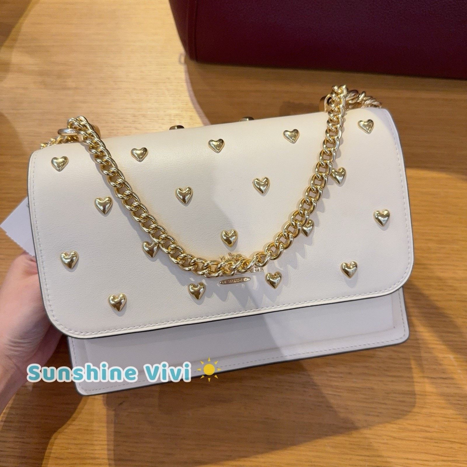 Coach NWT Coach Klare Crossbody Bag Heart Rivets Gold/Chalk CDB01 Size ONE SIZE - 1 Thumbnail