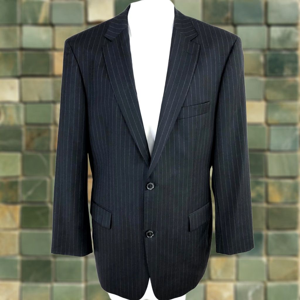 Hugo Boss Hugo Boss Jacket 42R Pasolini/Movie Black 100% Virgin Wool Button Sport Coat Jacket Mens Regular 4-Button Notch Lapel Wool Solid Vintage No Size US XS / EU 42 / 0 - 1 Thumbnail