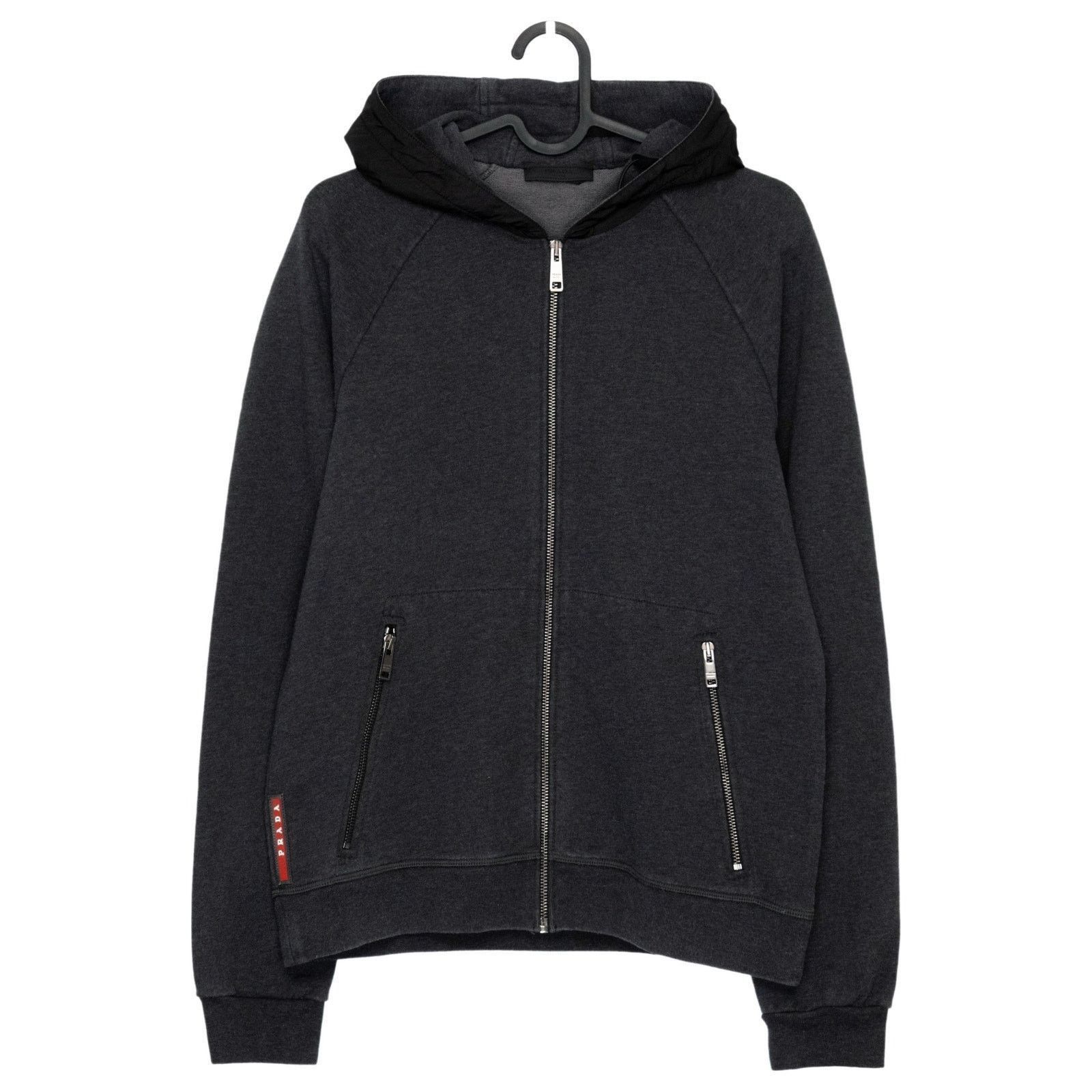 Prada Prada sport full zip hoodie with nylon hood/front pocket