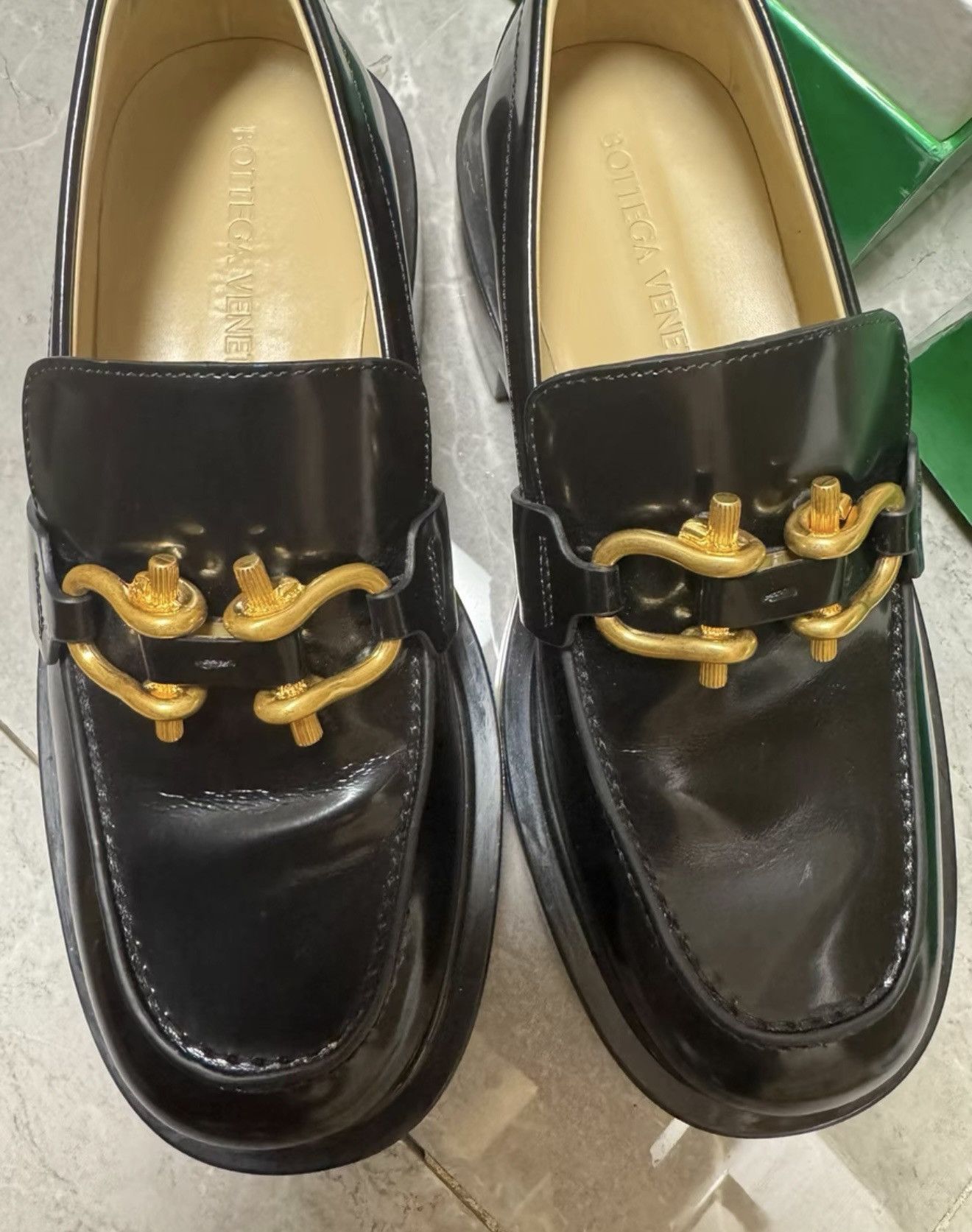Bottega Veneta Bottega Veneta Men's Black Platform Loafers leather shoes Size US 8 / EU 41 - 1 Thumbnail