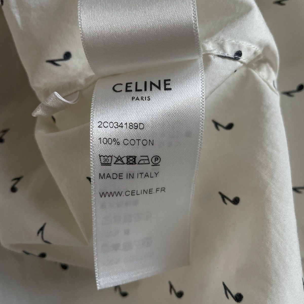 Celine × Hedi Slimane Celine SS19 music note shirt Size US M / EU 48-50 / 2 - 6 Thumbnail