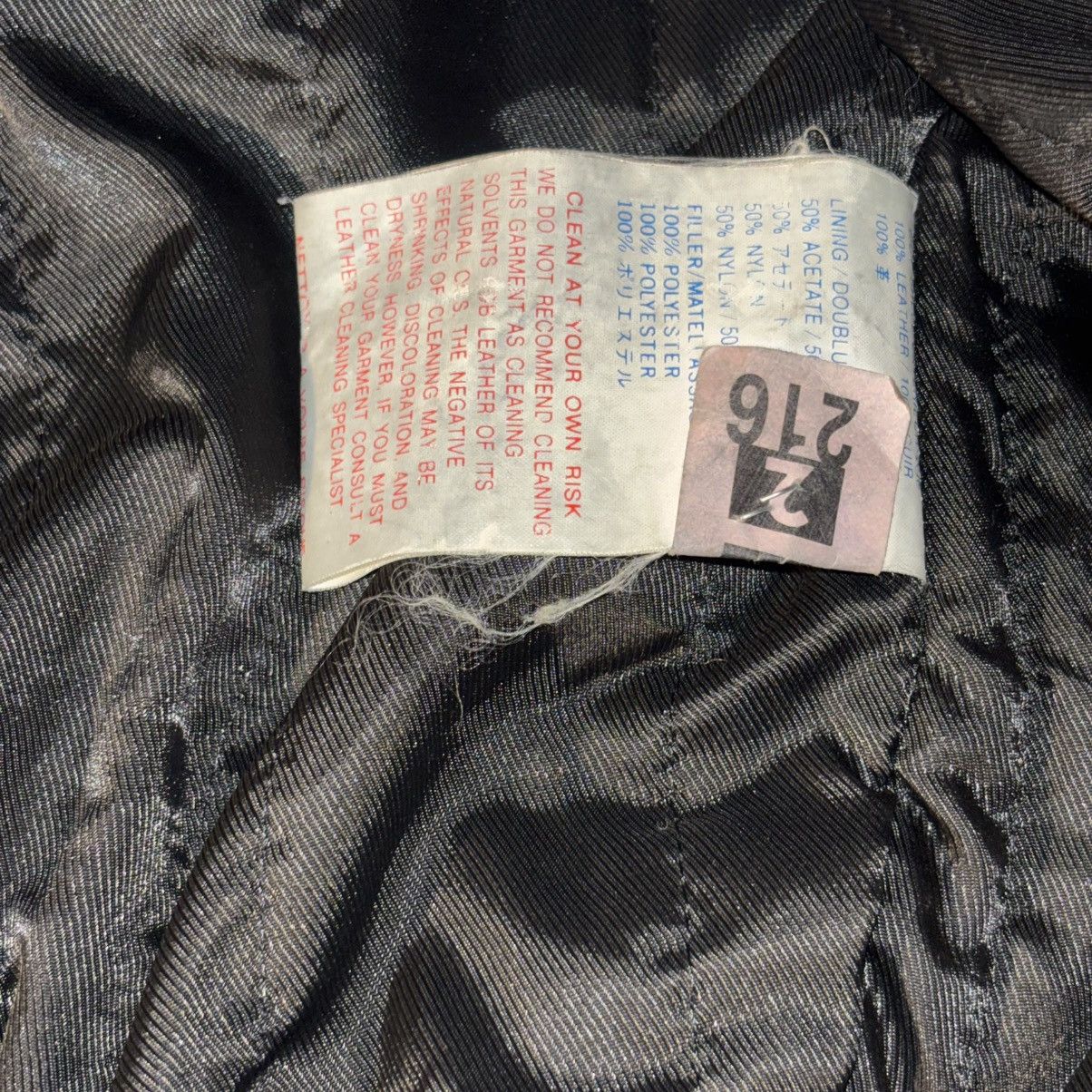 Marc Buchanan Vintage All Black Pelle Pelle Bomber Jacket Size US L / EU 52-54 / 3 - 12 Thumbnail