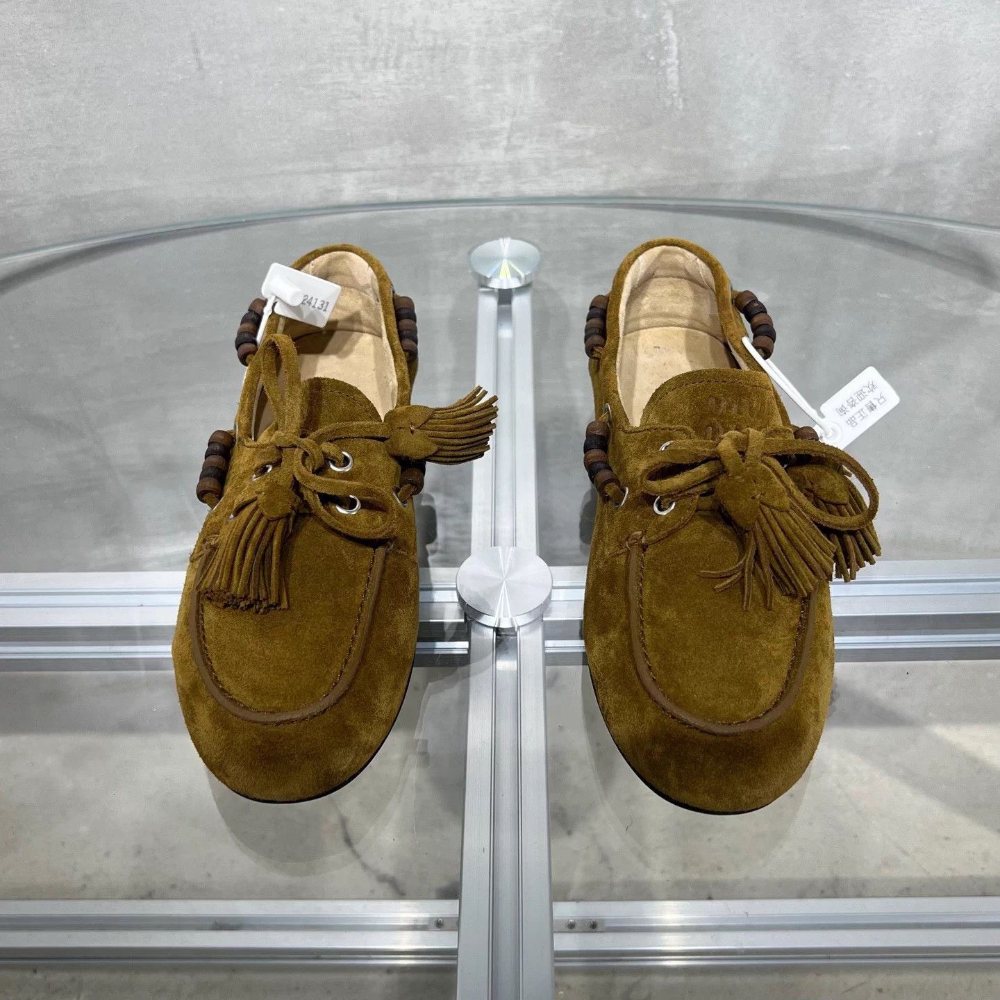 Miu Miu MIU MIU Brown Suede Tassel Loafer EUR 37 Size US 6 / IT 36 - 1 Thumbnail