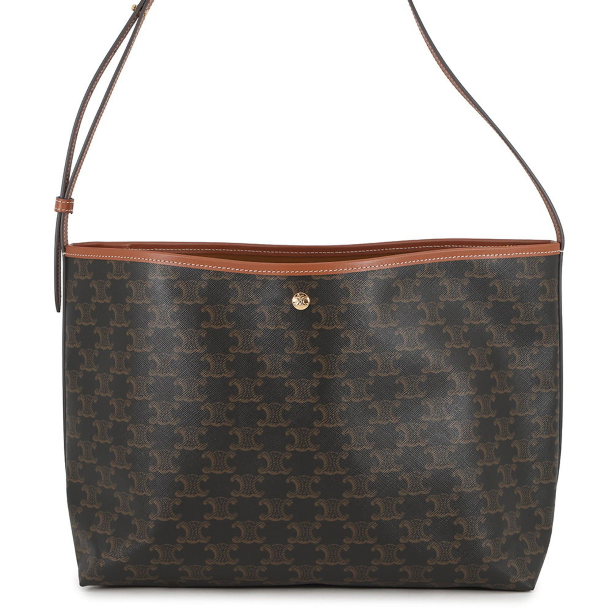 Celine Triomphe Leather Shoulder Bag 123912Gxc.04Lu Celine Soft Shopper Handbag in Brown, Women's