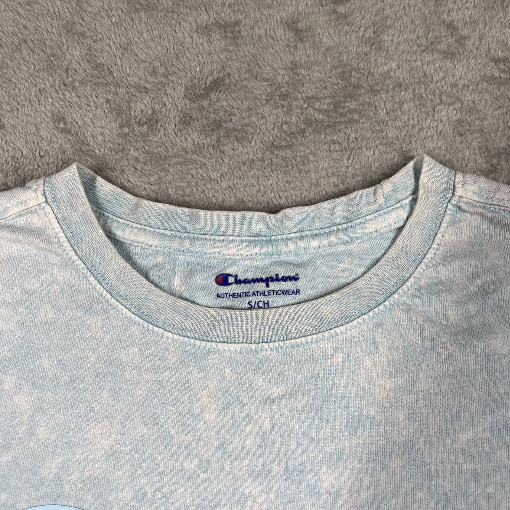 Champion Champion Shirt Mens Small Light Blue Tie Dye Crewneck 90s Logo T-Shirt Size US S / EU 44-46 / 1 - 6 Thumbnail