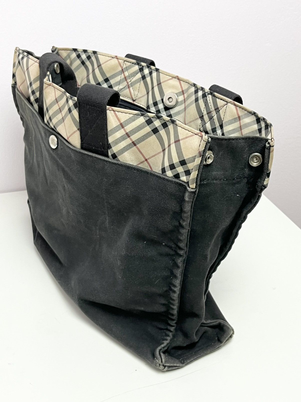 Burberry Burberry London Blue Label Nova Check Camvas Tote Bag Size ONE SIZE - 14 Thumbnail